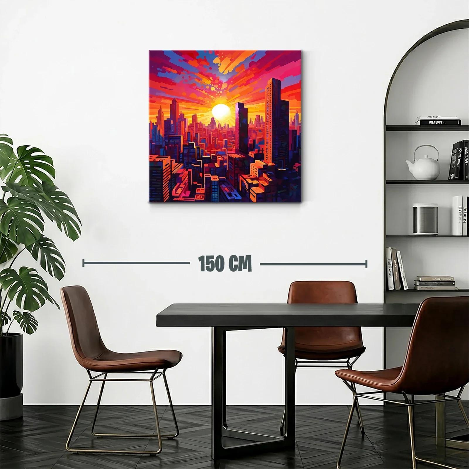 Atardecer vibrante sobre ciudad moderna llena de energía — miniatura 2