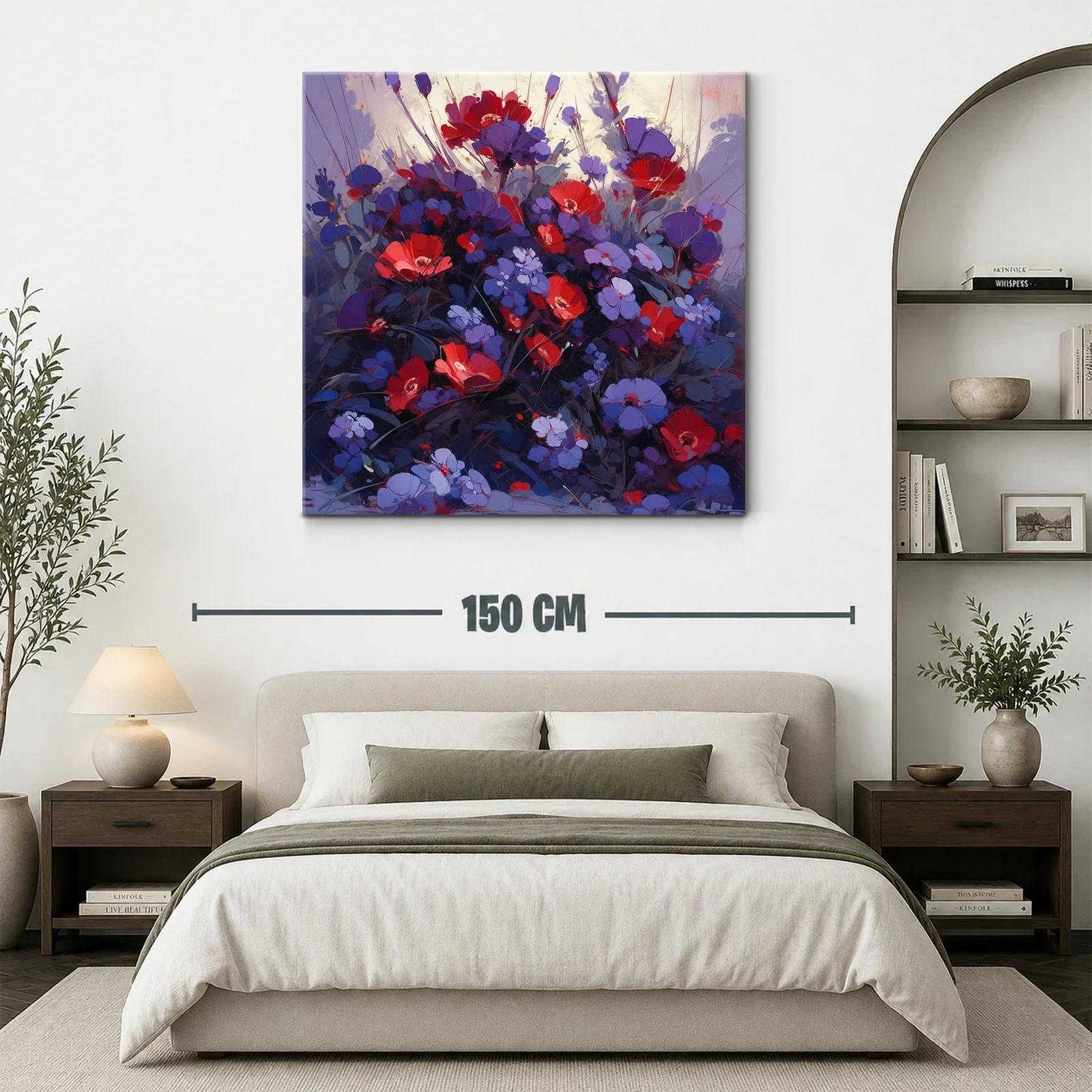 Composición floral vibrante con rojos y violetas intensos — miniatura 3