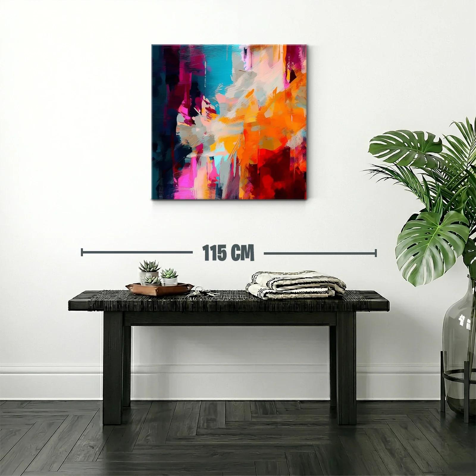 Cuadro abstracto con paleta vibrante y contrastes intensos — miniatura 2