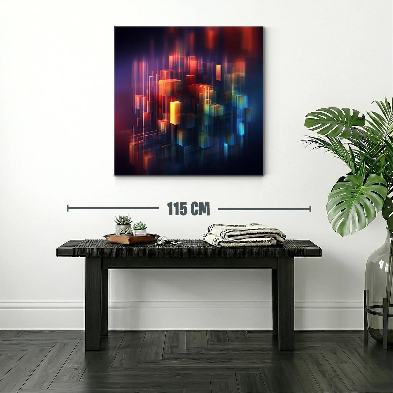 Composición abstracta con cubos iluminados y tonos intensos — miniatura 2