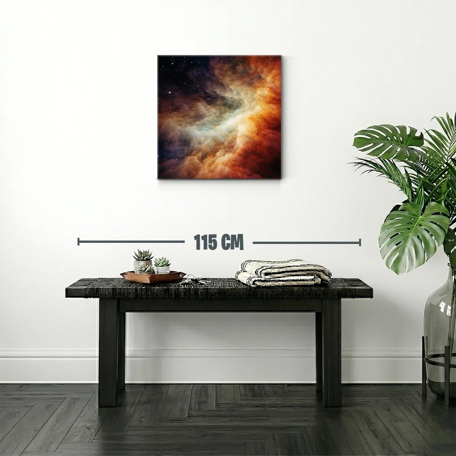 Vibrante abstracción nebulosa con tonos cálidos y estelares — miniatura 2