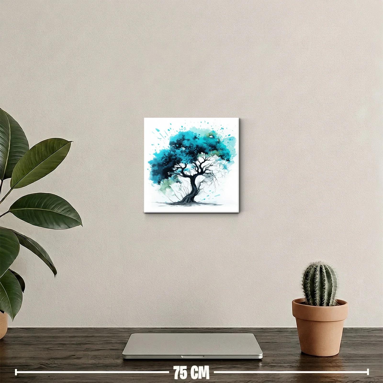 Árbol con copa azul vibrante y tronco sinuoso — miniatura 2