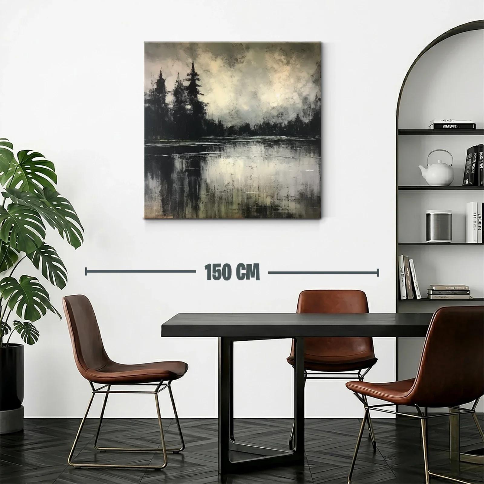 Paisaje abstracto con reflejos en tonos neutros y negros — miniatura 2