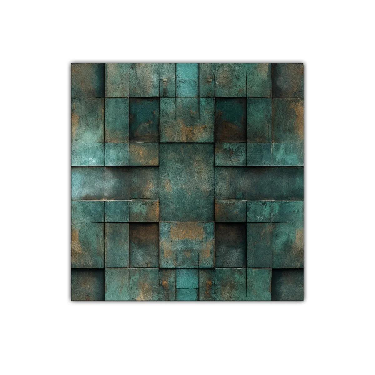 Composición abstracta en tonos verdes y ocres — miniatura 1