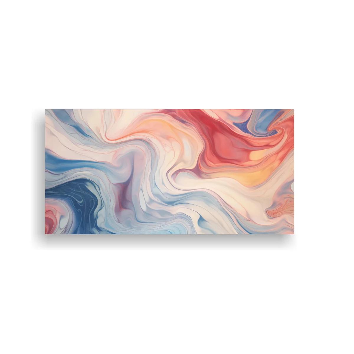 Cuadro remolino abstracto en tonos azul coral y rosa — imagen principal