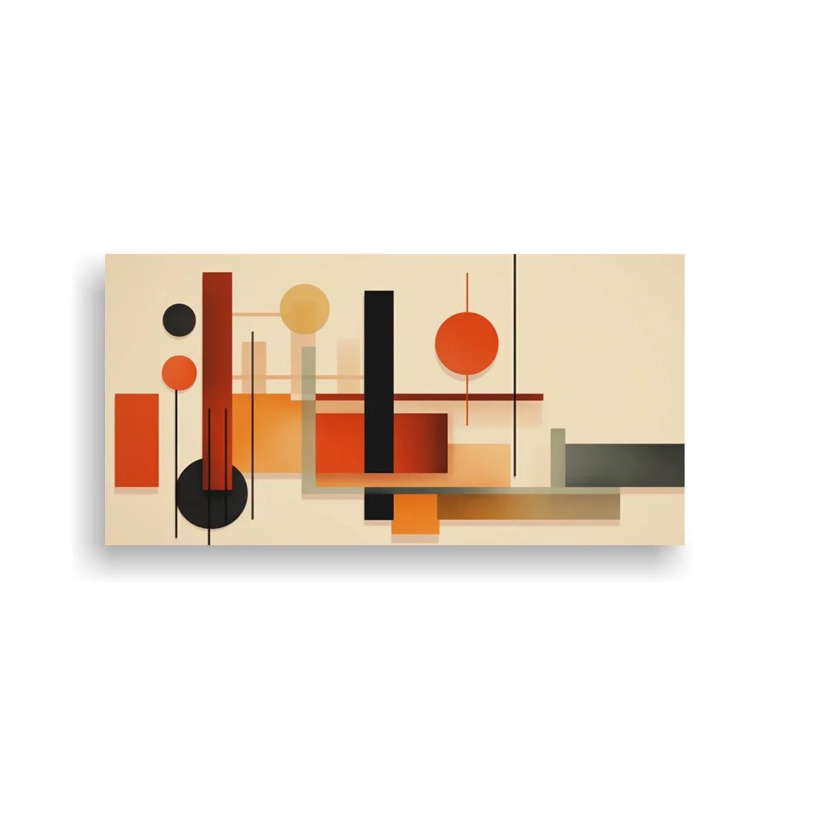 Cuadro composición geométrica abstracta con círculos y capas — imagen principal