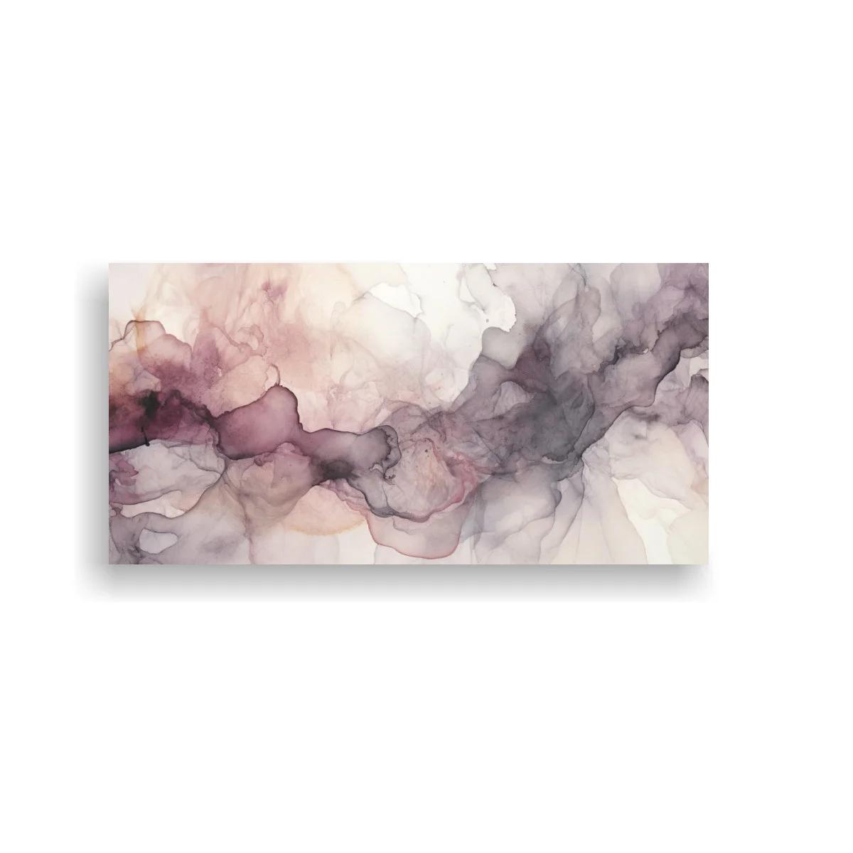 Cuadro abstracción de tinta fluida en tonos malva — imagen principal