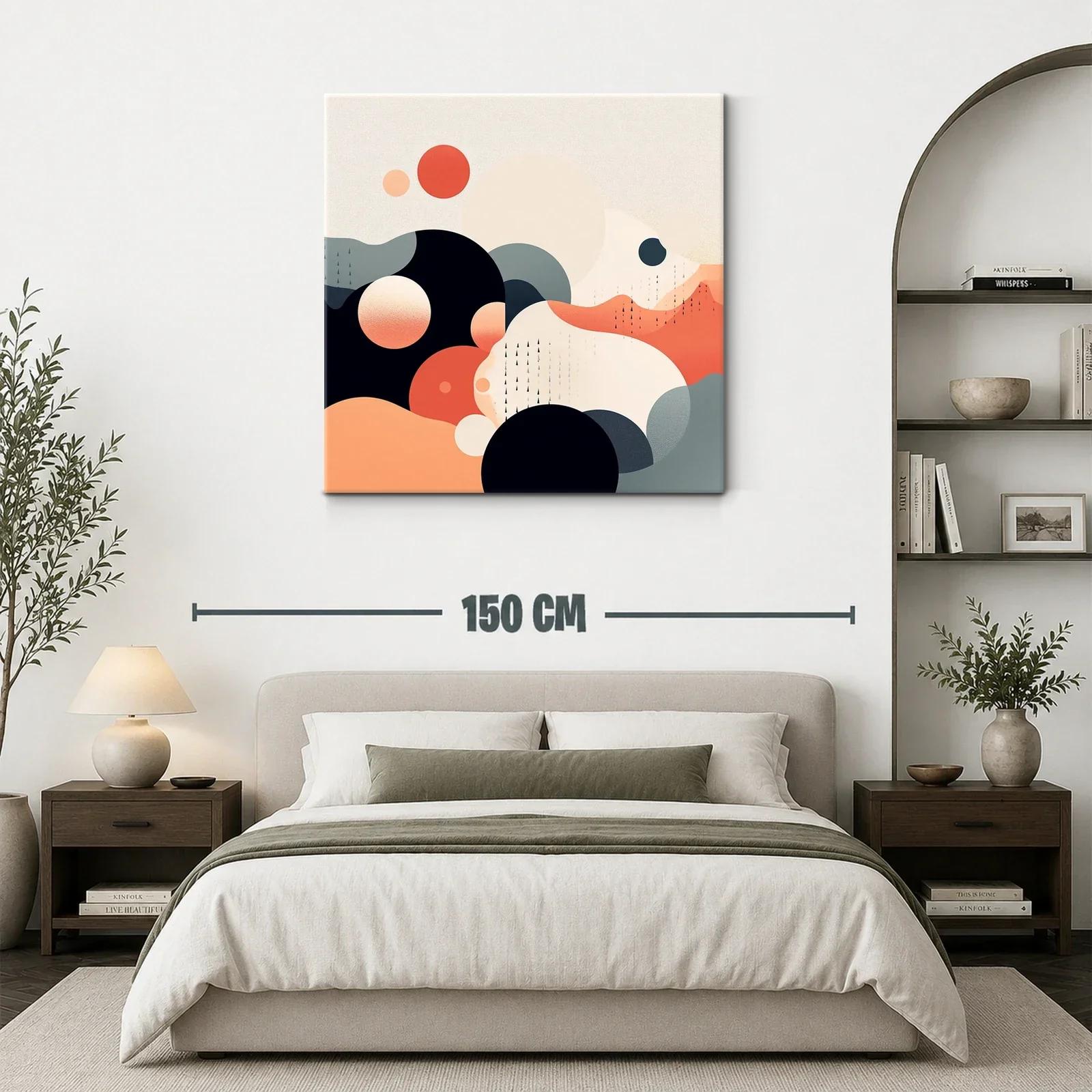 Composición abstracta con círculos en tonos cálidos y neutros — miniatura 3