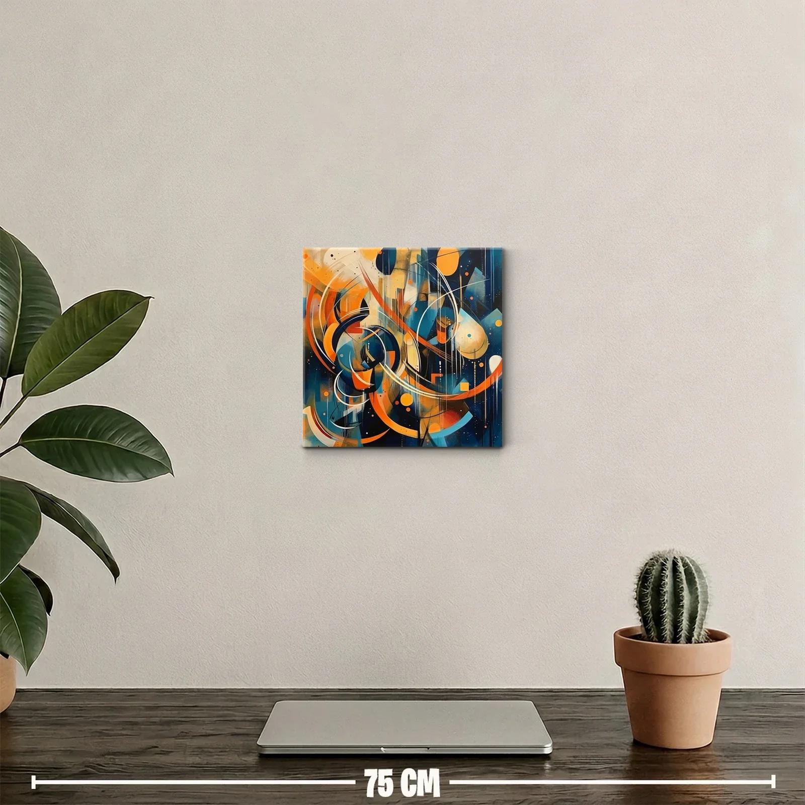 Composición abstracta vibrante en tonos cálidos y fríos — miniatura 2