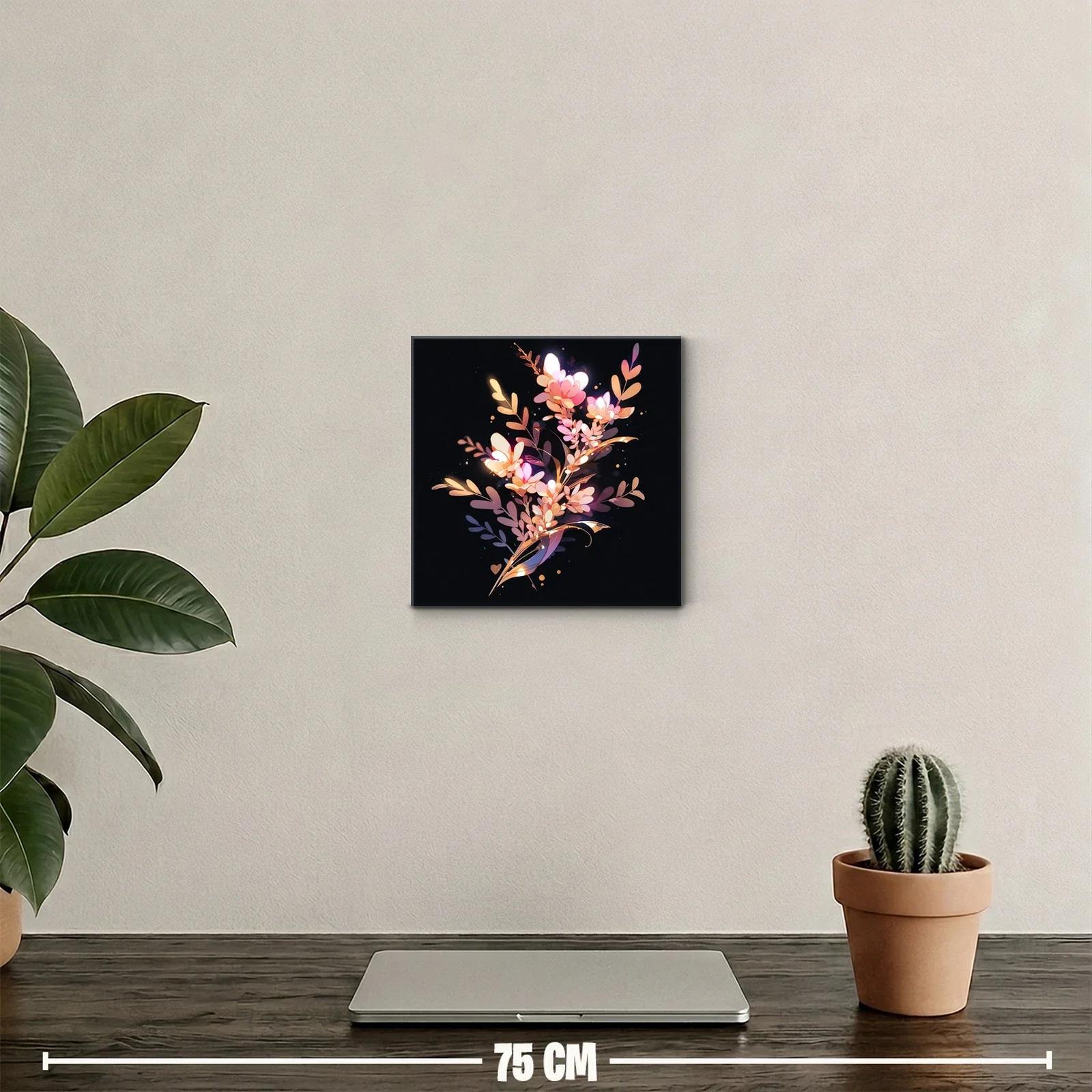 Flores iluminadas sobre fondo oscuro para elegancia sutil — miniatura 2