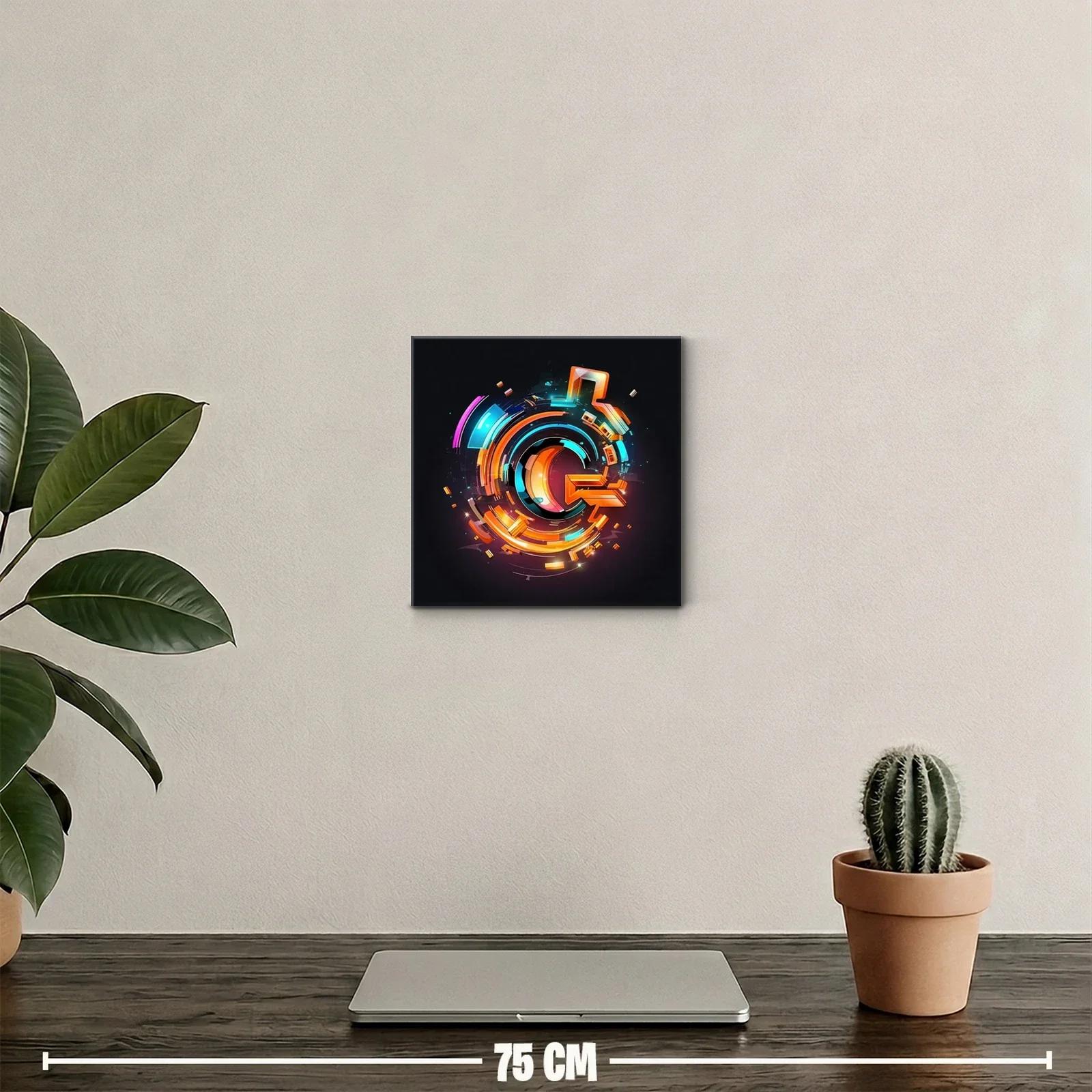 Composición abstracta dinámica en tonos cálidos y fríos vivos — miniatura 2