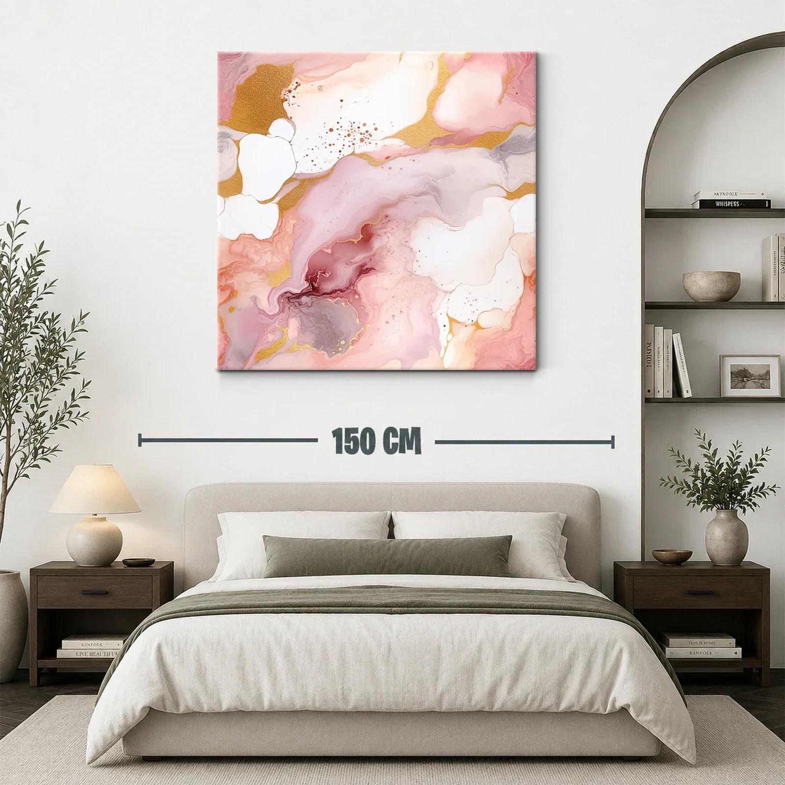 Composición abstracta en tonos rosa y dorado elegante y suave — miniatura 3