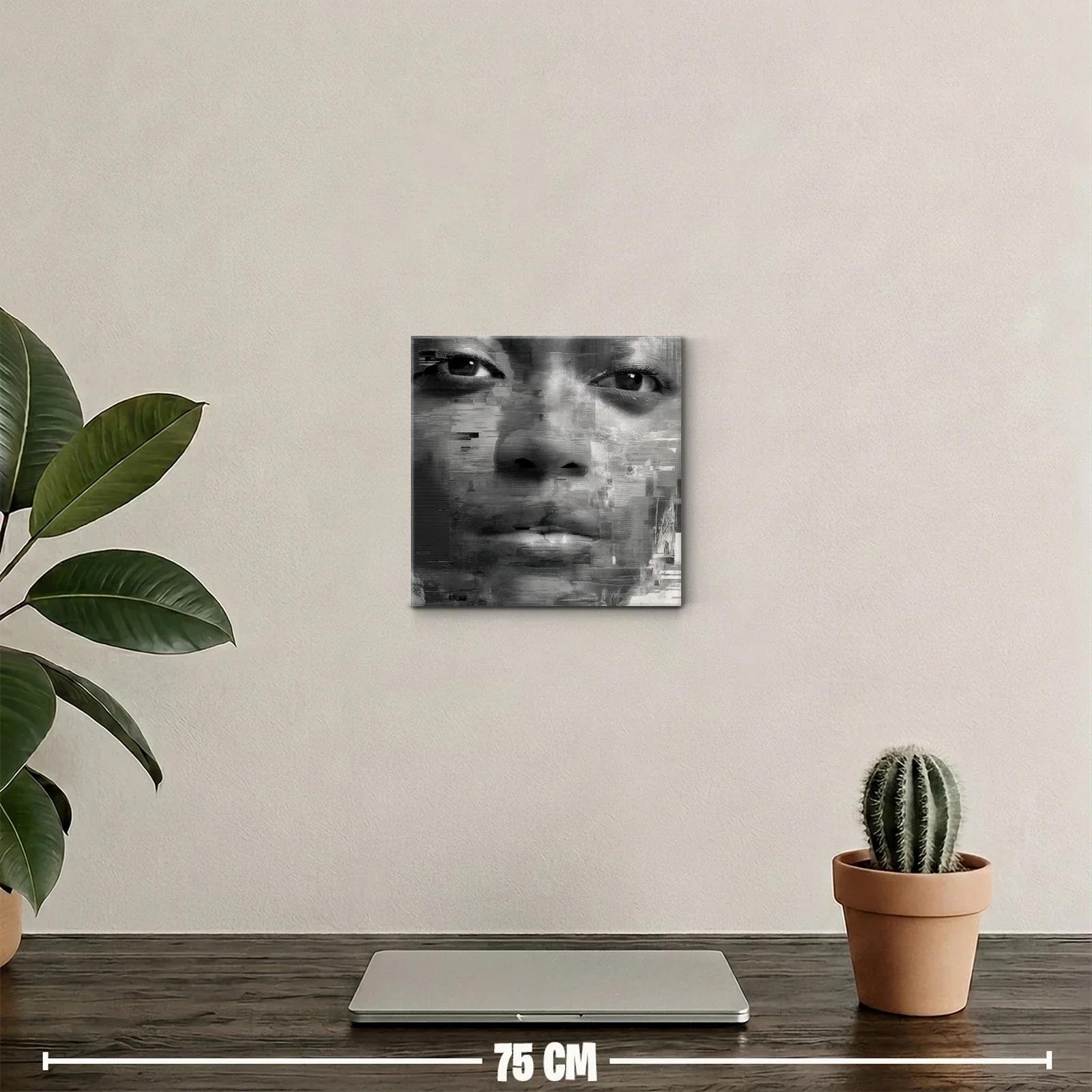 Retrato abstracto en tonos grises para espacios contemporáneos — miniatura 2