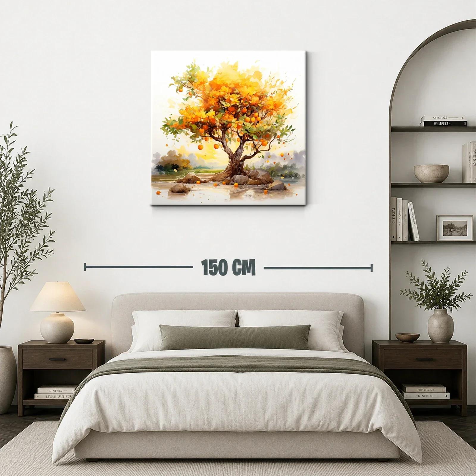 Árbol de naranjas iluminado en vibrantes tonos cálidos — miniatura 3
