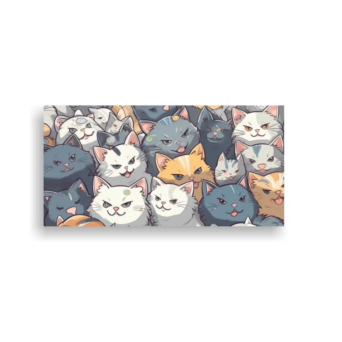 Cuadro grupo de gatos formando un patrón compacto — imagen principal