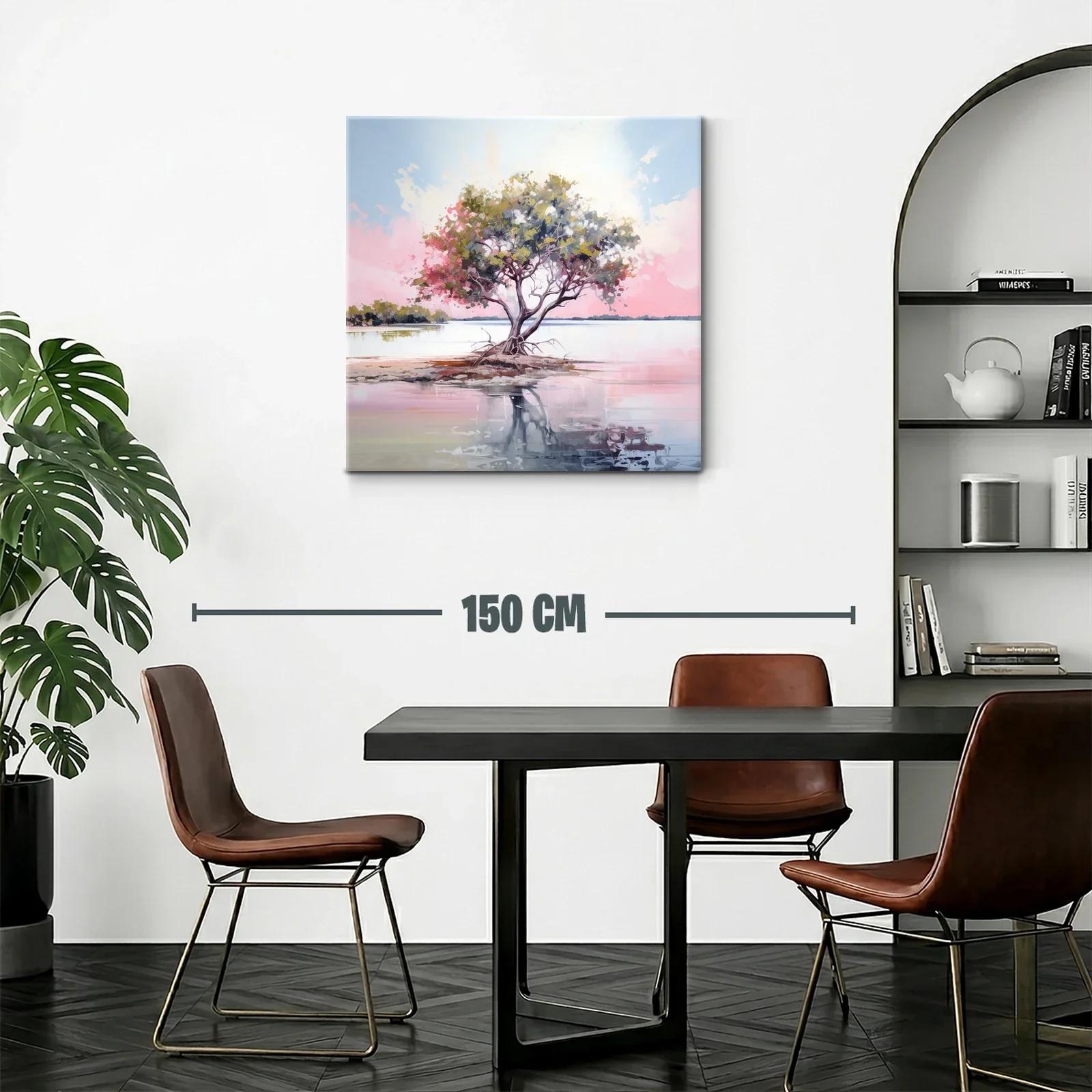 Árbol solitario en aguas tranquilas al atardecer — miniatura 2
