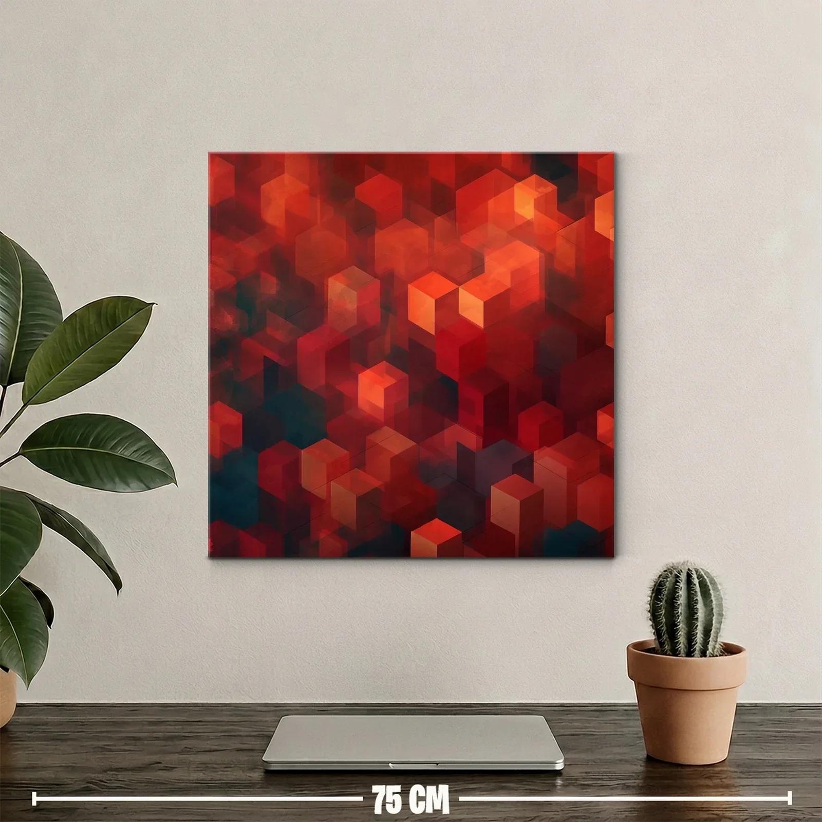 Composición abstracta con cubos en tonos cálidos — miniatura 2