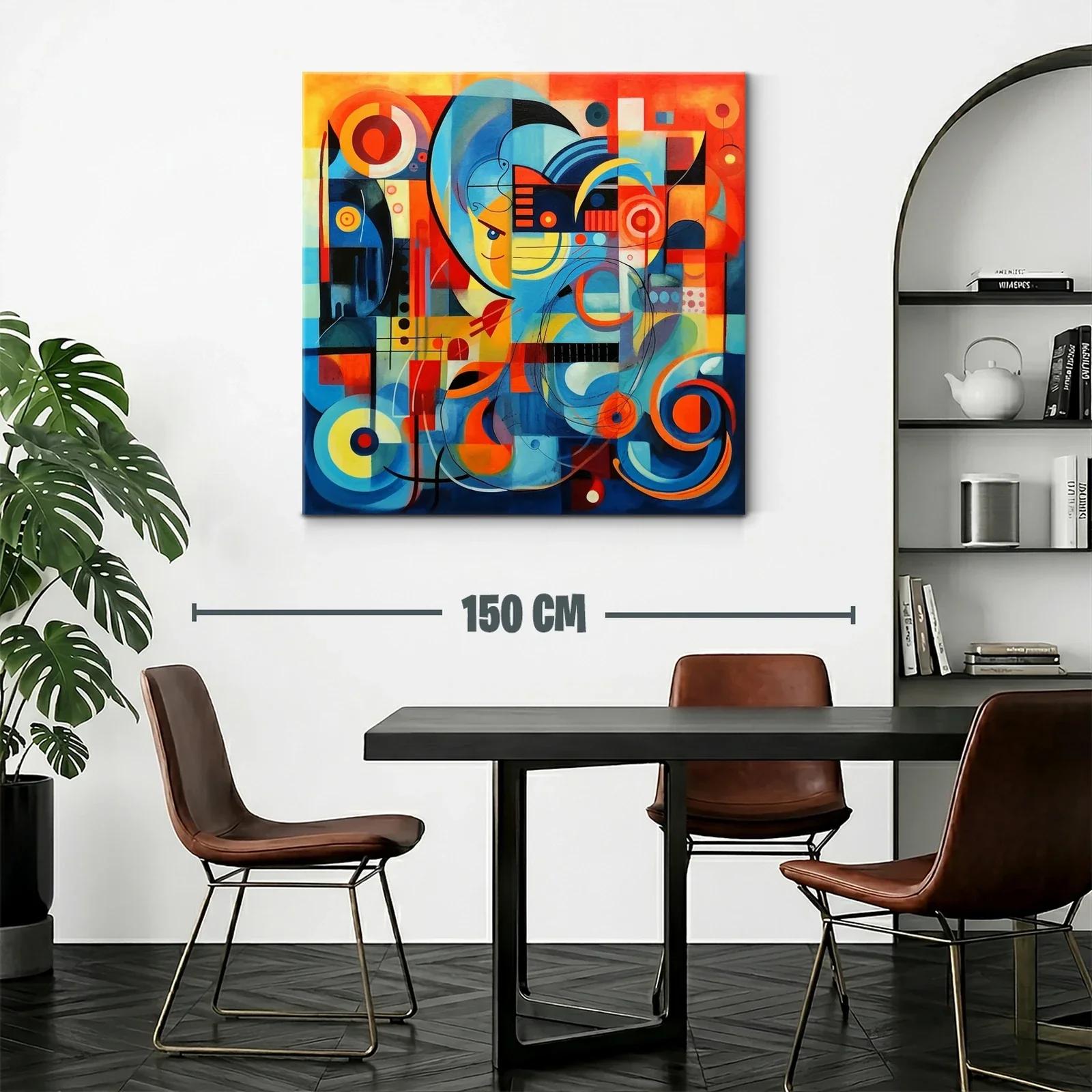 Composición abstracta vibrante con tonos cálidos y fríos — miniatura 2