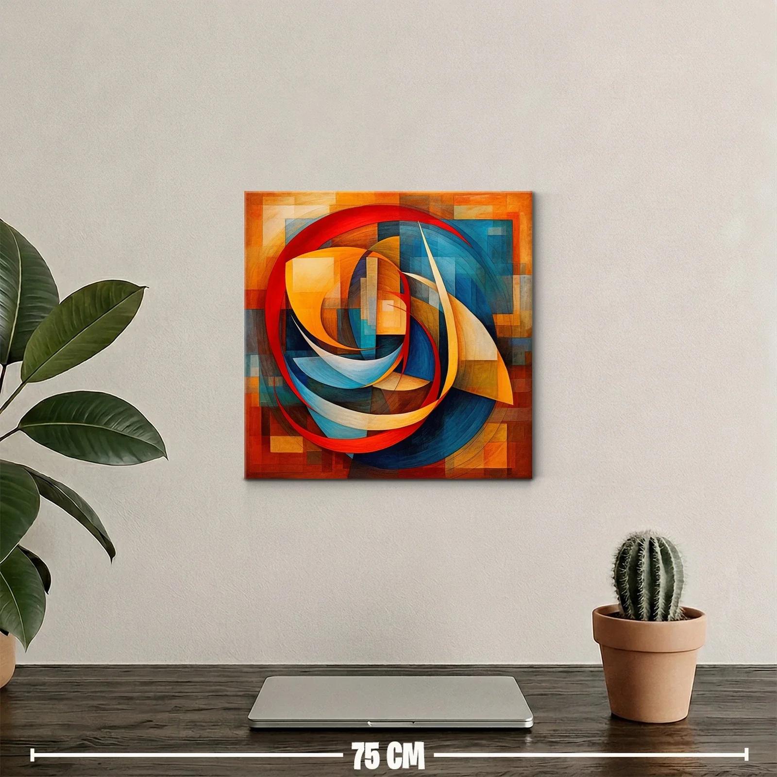 Composición abstracta con formas circulares y contrastes vibrantes — miniatura 2