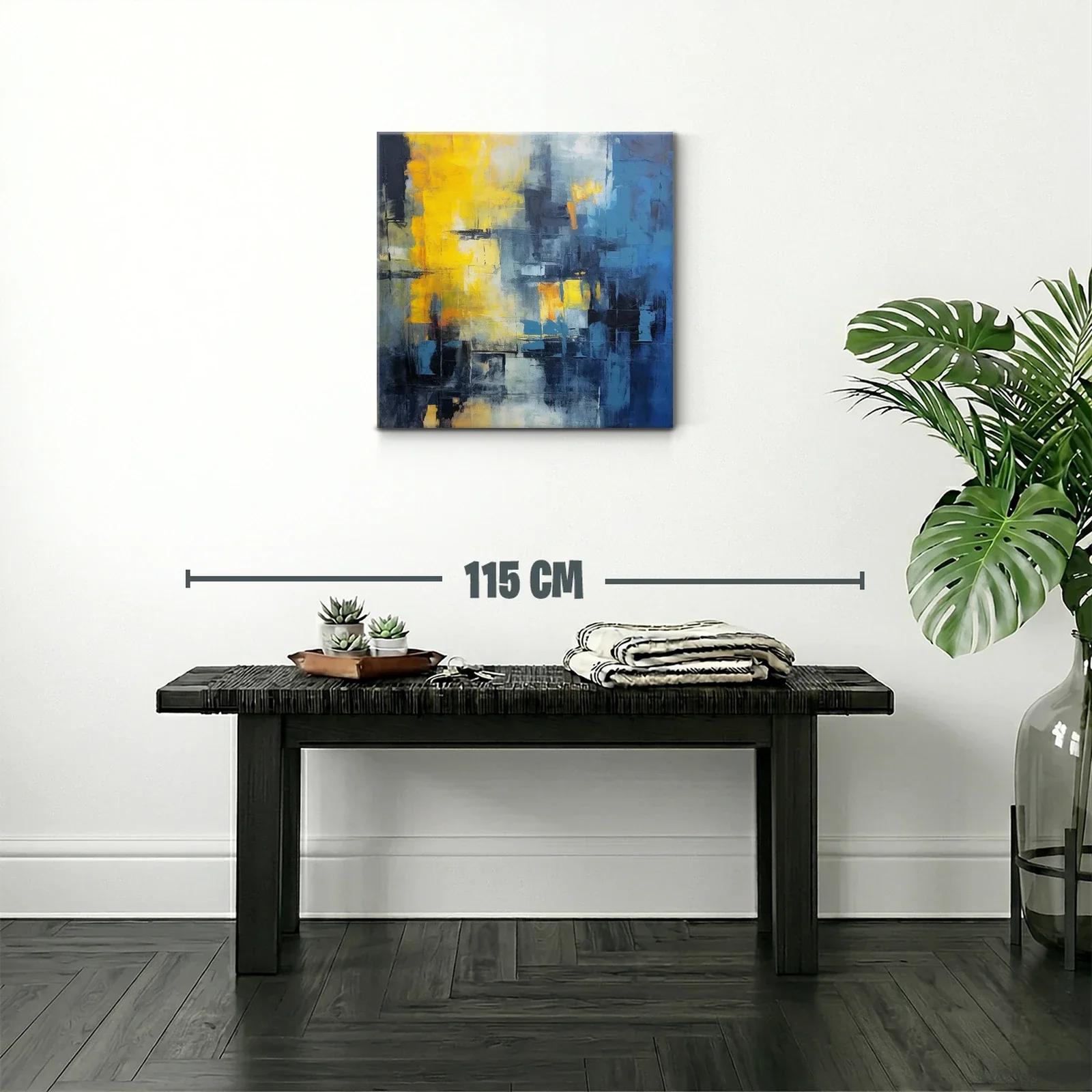 Abstracto vibrante con contrastes de azul y amarillo — miniatura 2