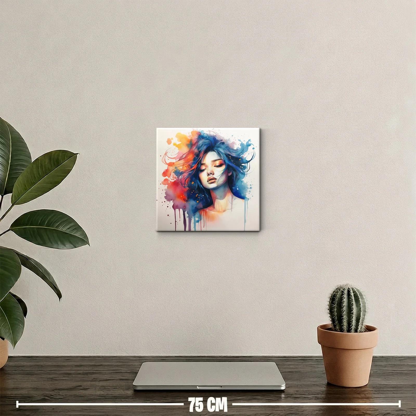 Retrato femenino con explosión de color y serenidad — miniatura 2