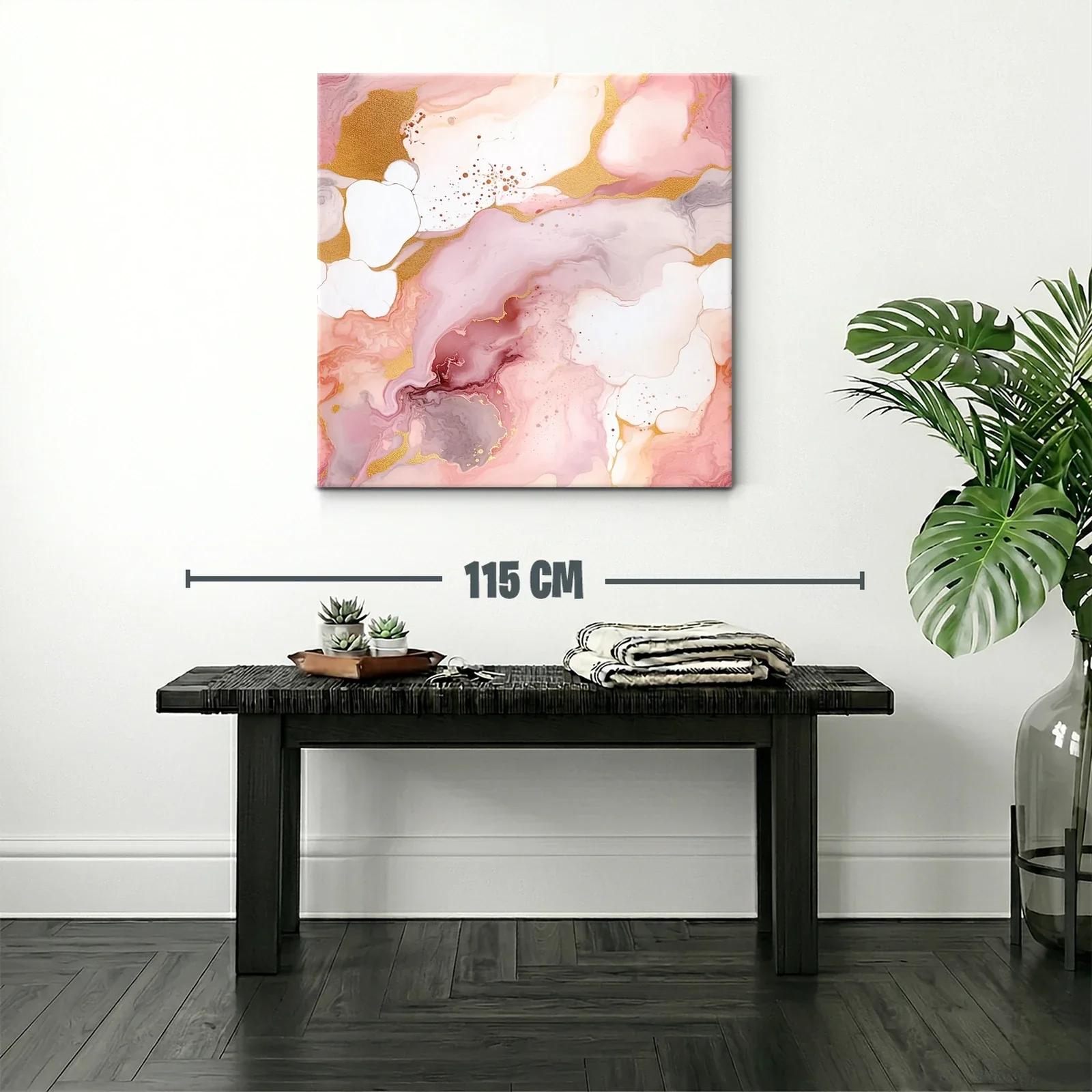 Composición abstracta en tonos rosa y dorado elegante y suave — miniatura 2