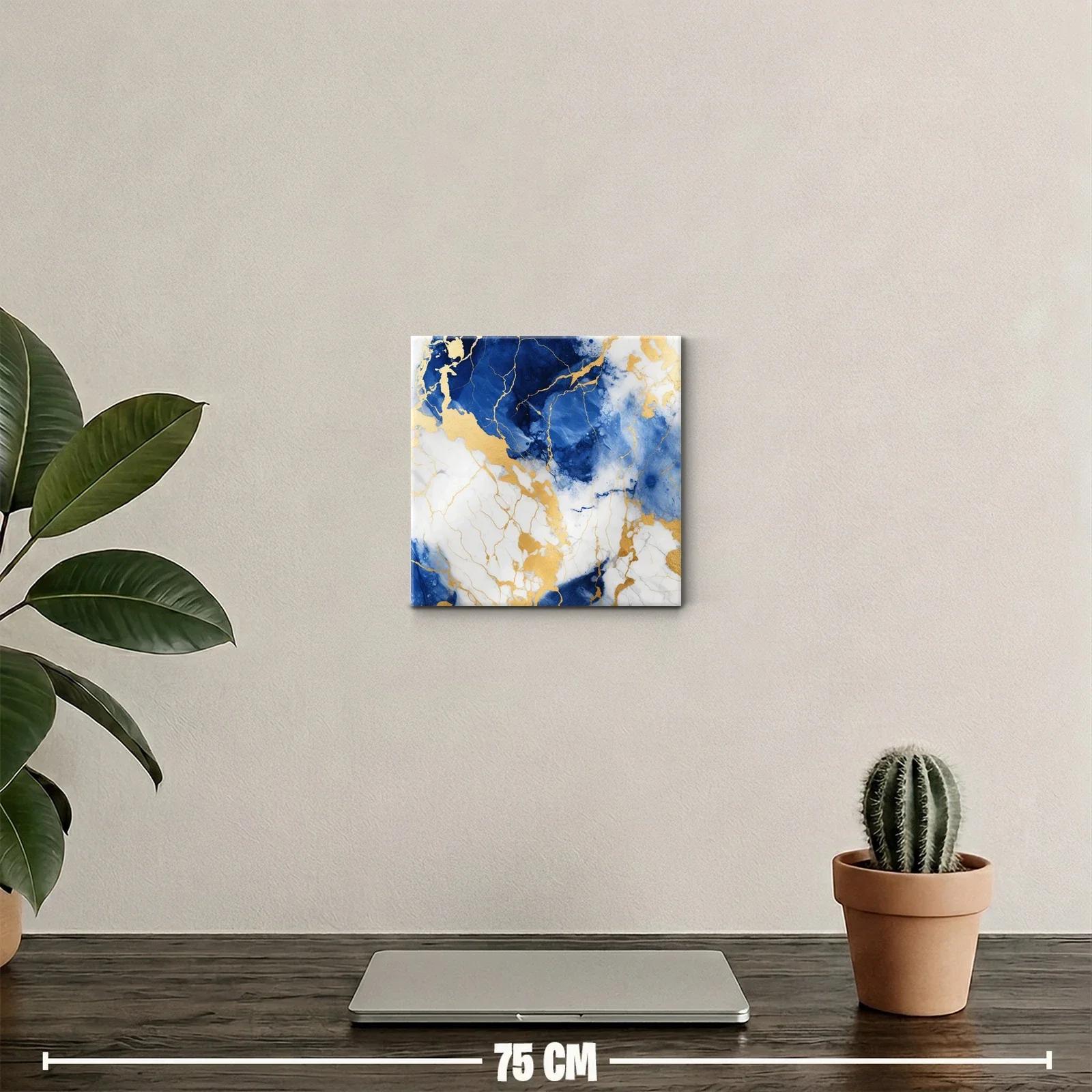 Arte abstracto en azul y dorado para decoración elegante — miniatura 2
