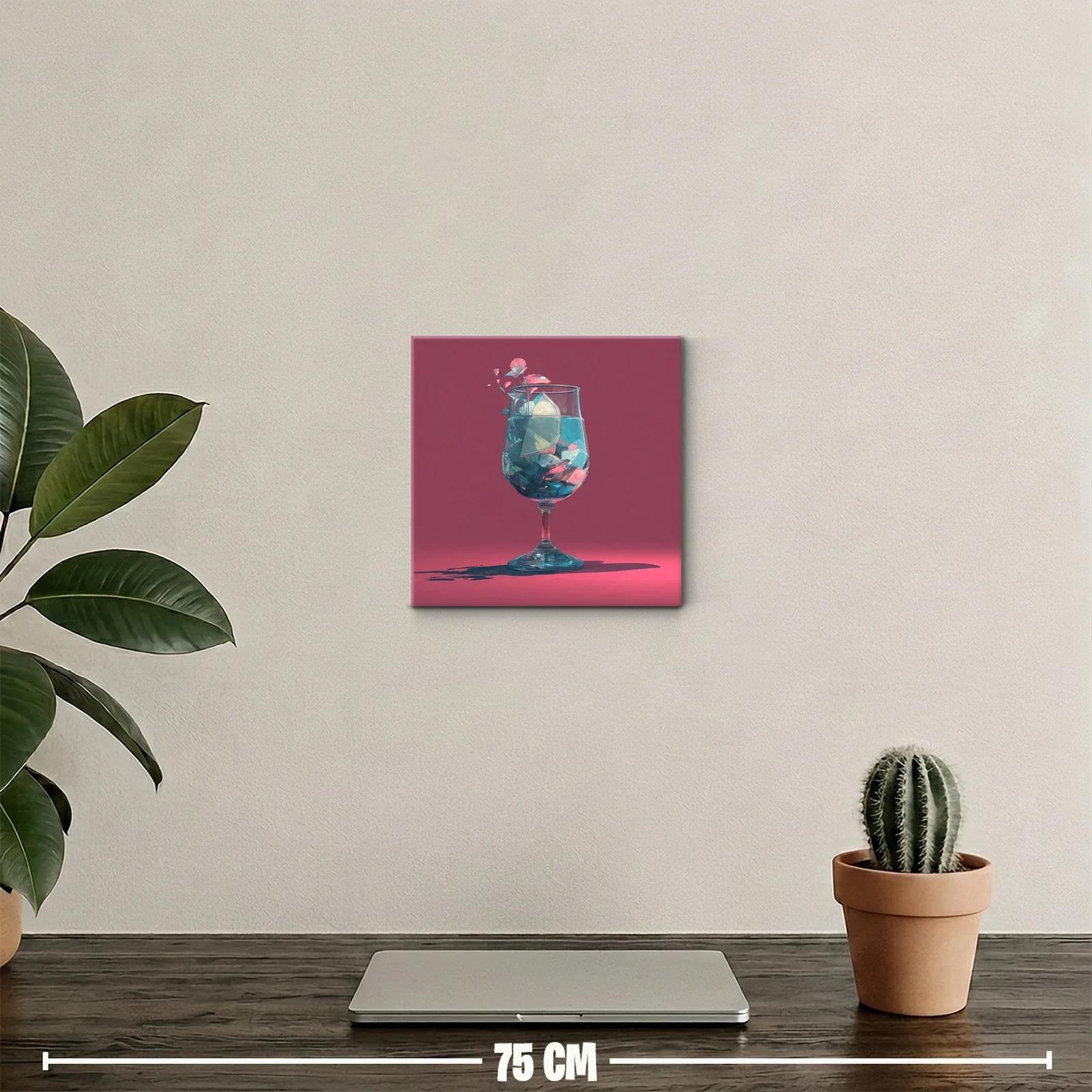 Vaso con flores y limón en fondo rosa intenso — miniatura 2