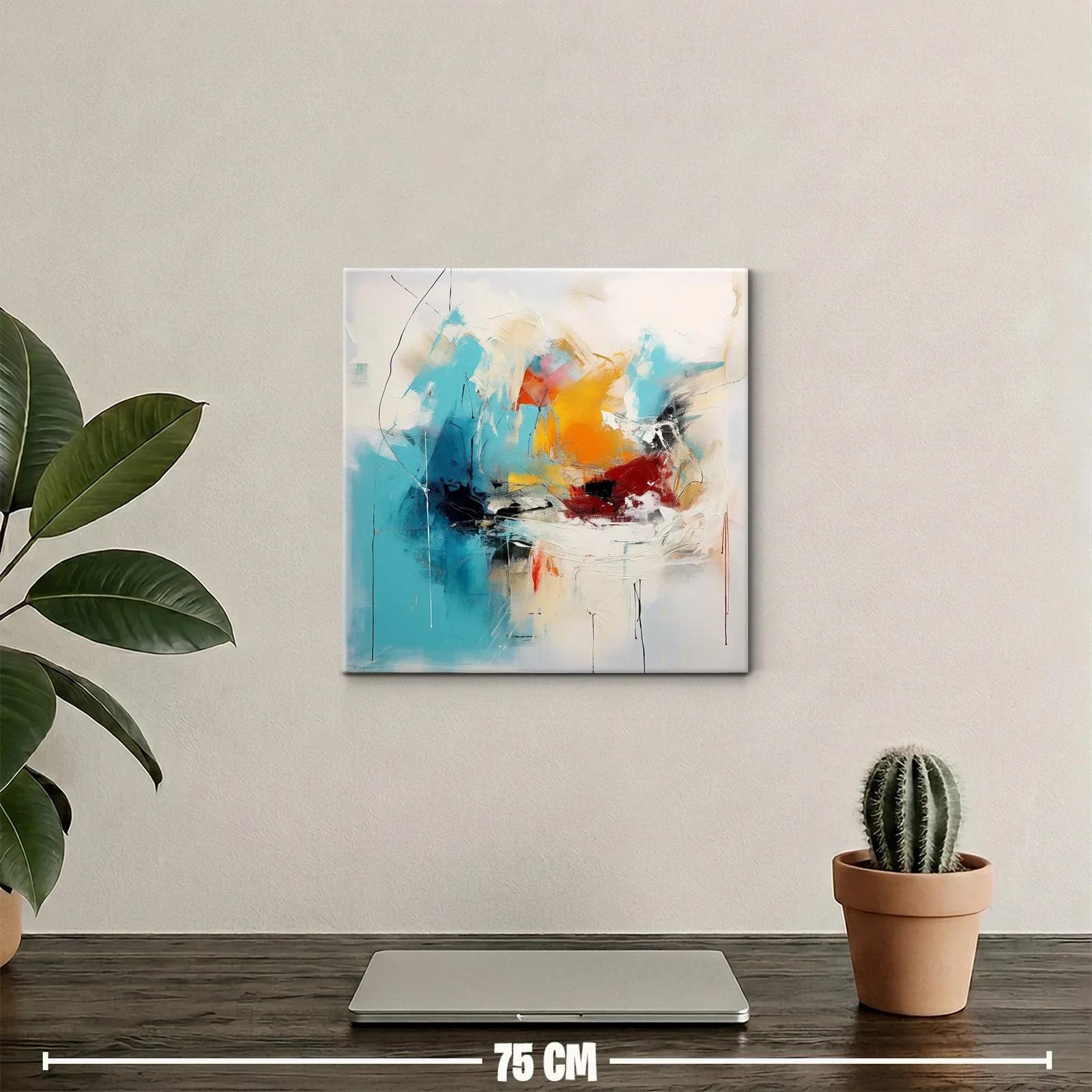 Composición abstracta vibrante en tonos azul y naranja — miniatura 2