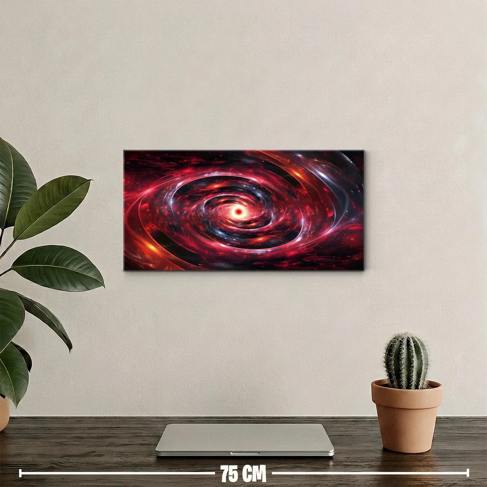 Cuadro galaxia espiral roja con remolino luminoso — miniatura 2