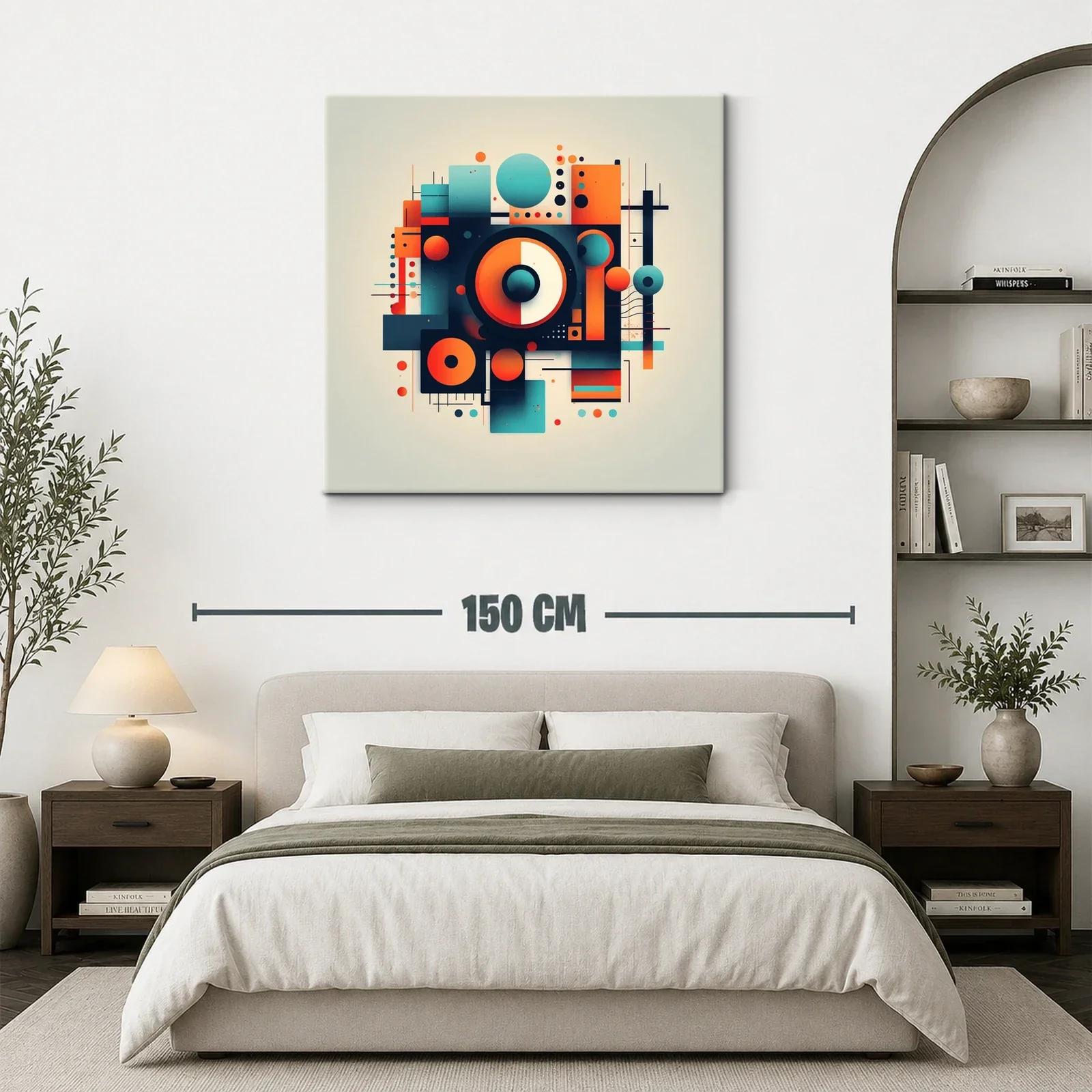 Composición geométrica vibrante en tonos naranjas y azules — miniatura 3