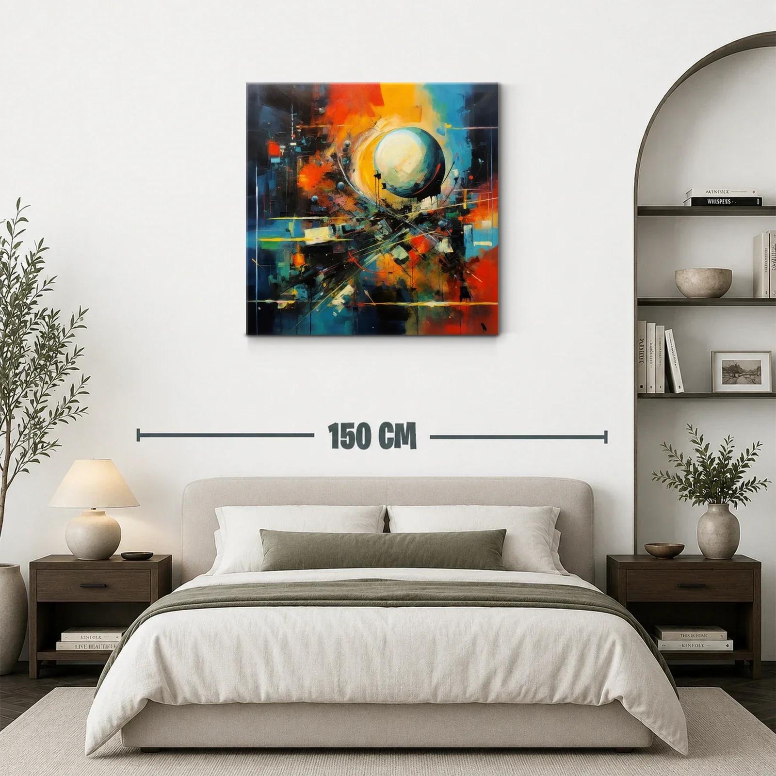 Composición vibrante con esfera luminosa y contrastes intensos — miniatura 3