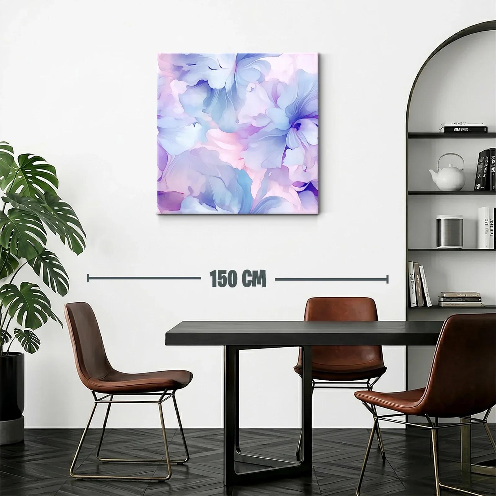 Cuadro floral abstracto en tonos pastel suaves — miniatura 2