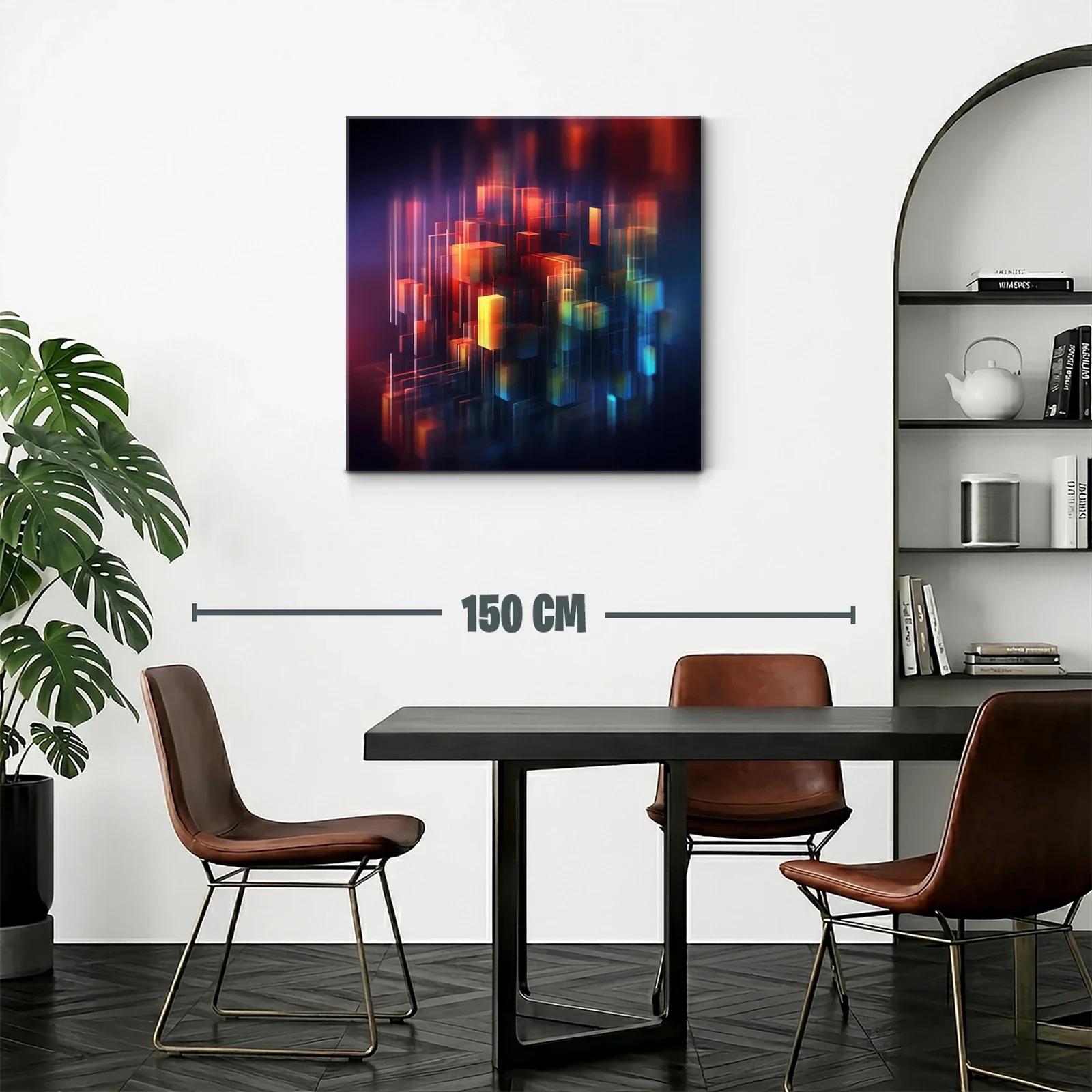 Composición abstracta con cubos iluminados y tonos intensos — miniatura 2