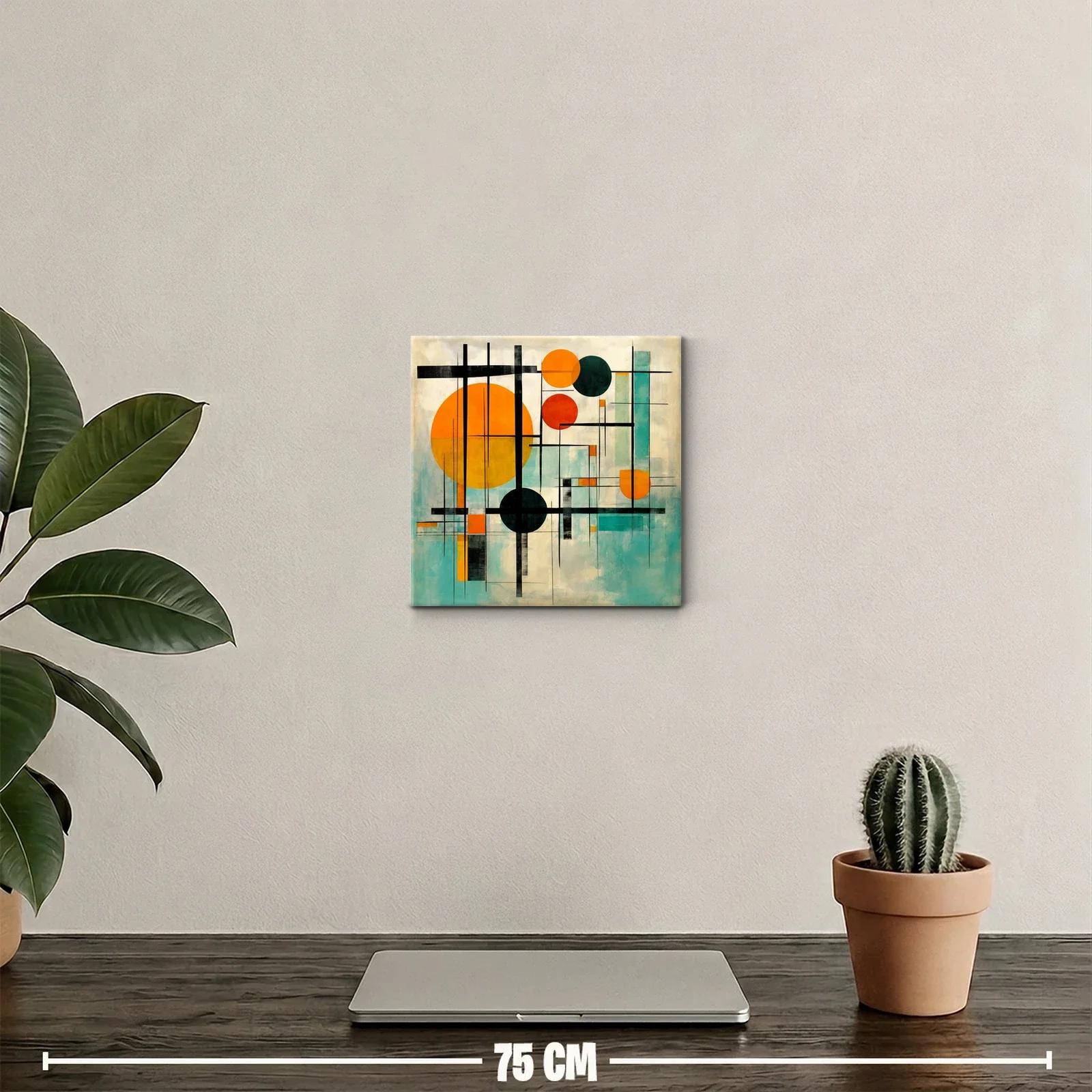Composición geométrica moderna con tonos cálidos y fríos — miniatura 2