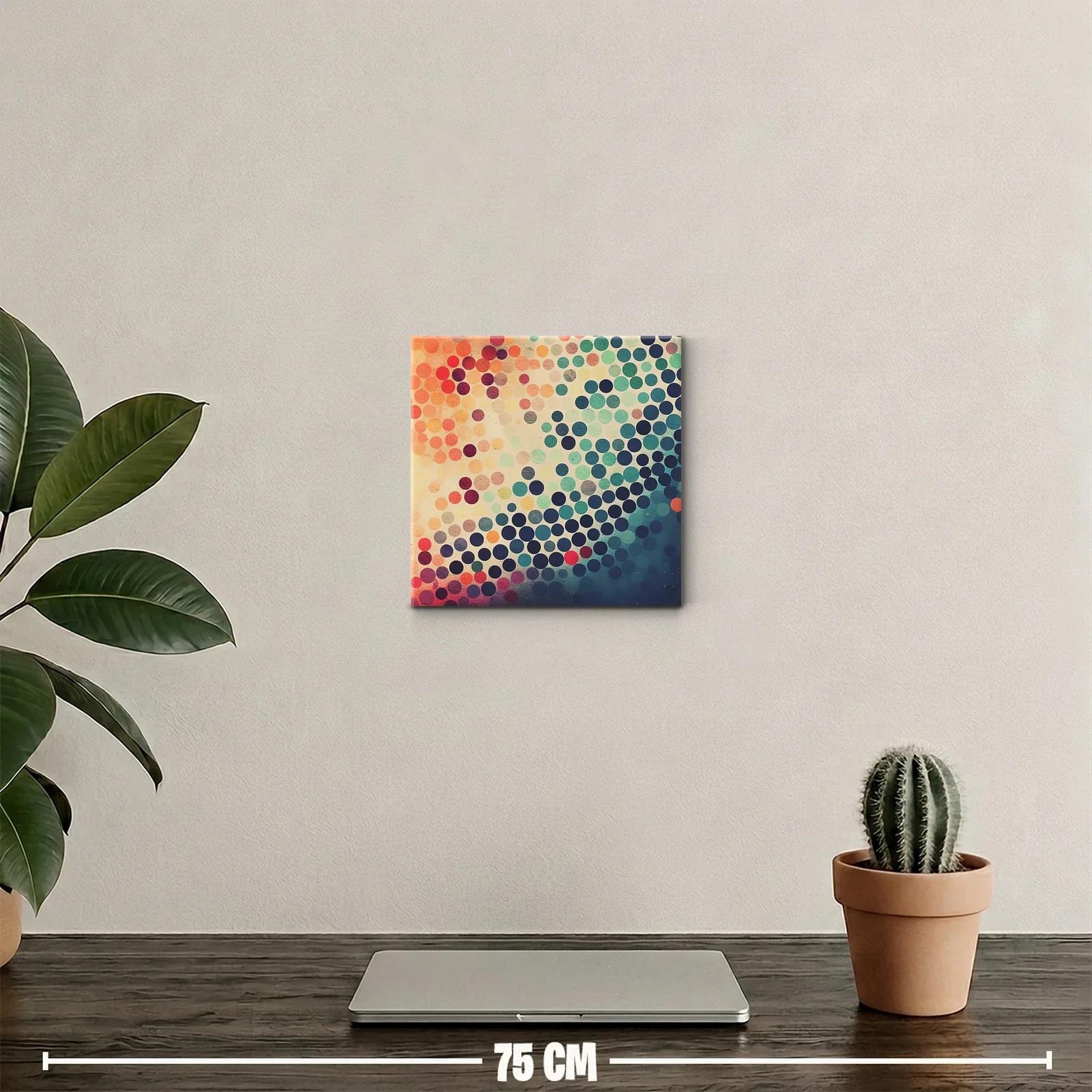 Composición abstracta de círculos en tonos cálidos y fríos — miniatura 2
