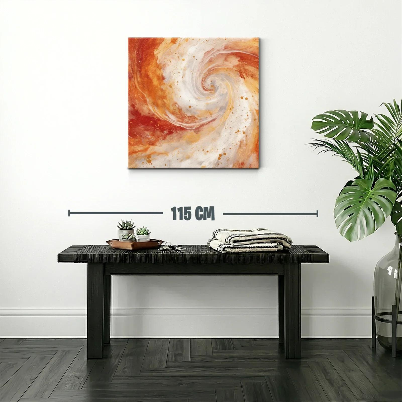 Cuadro abstracto en espiral con tonos cálidos y vibrantes — miniatura 2