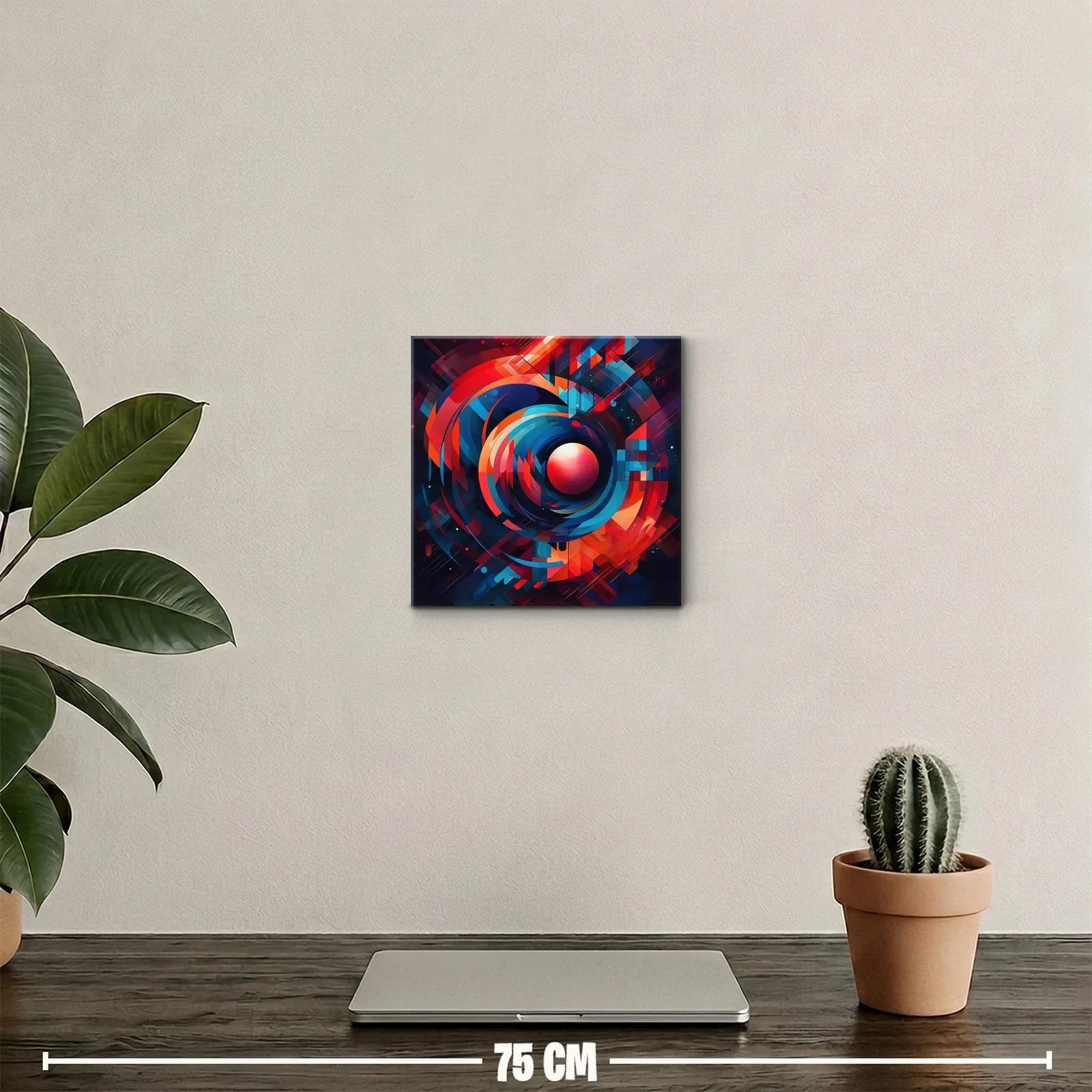 Cuadro abstracto con formas circulares en tonos brillantes — miniatura 2