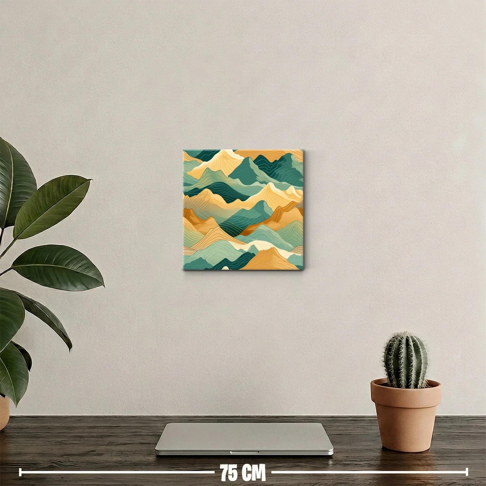 Montañas abstractas en tonos verdes y ocres — miniatura 2