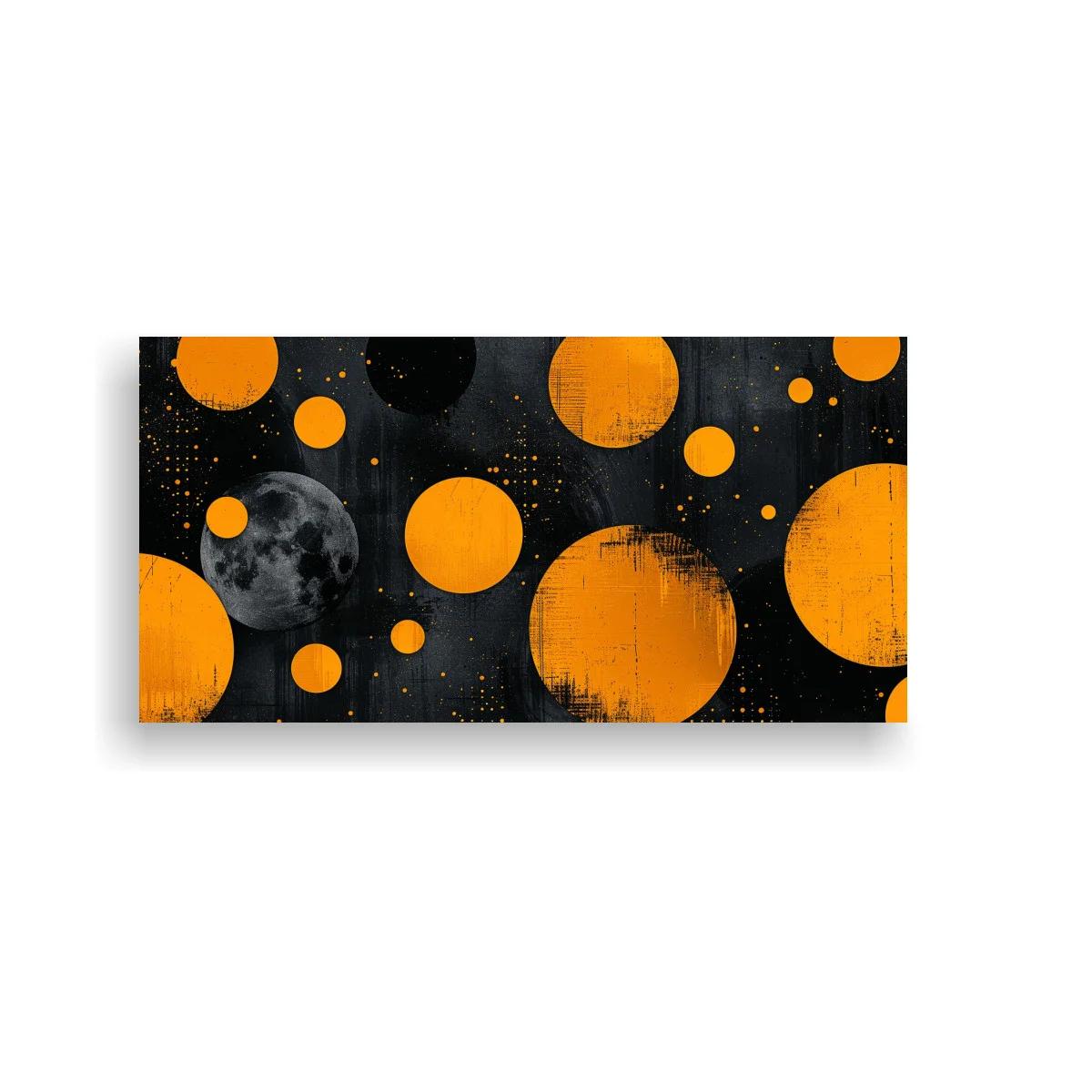 Cuadro planetas naranjas con textura desgastada — imagen principal