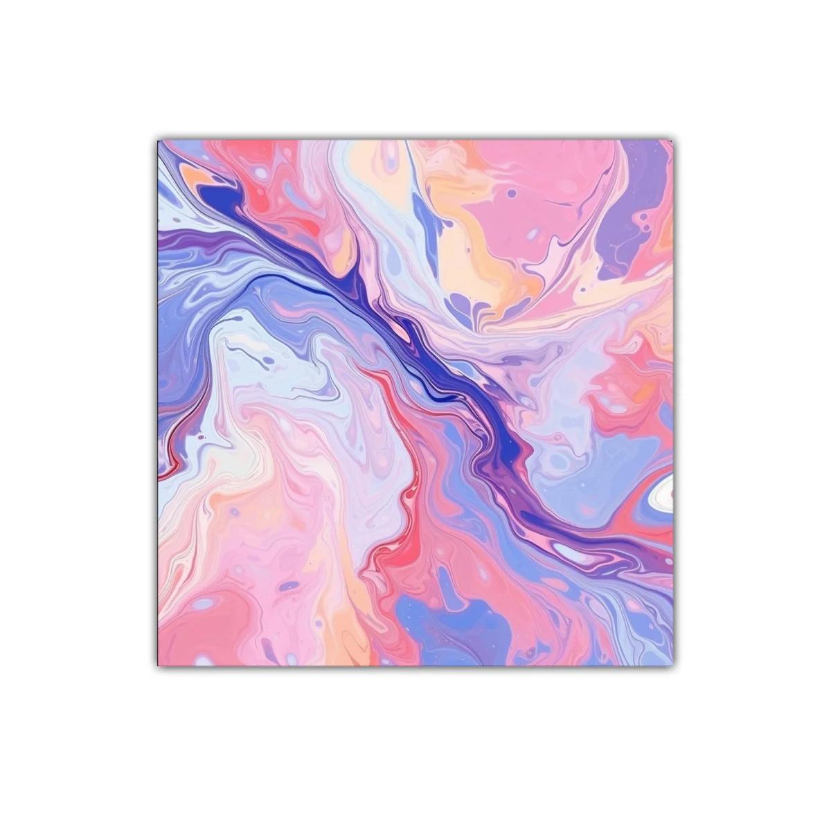 Cuadro abstracto en tonos pastel con efecto fluido — miniatura 1
