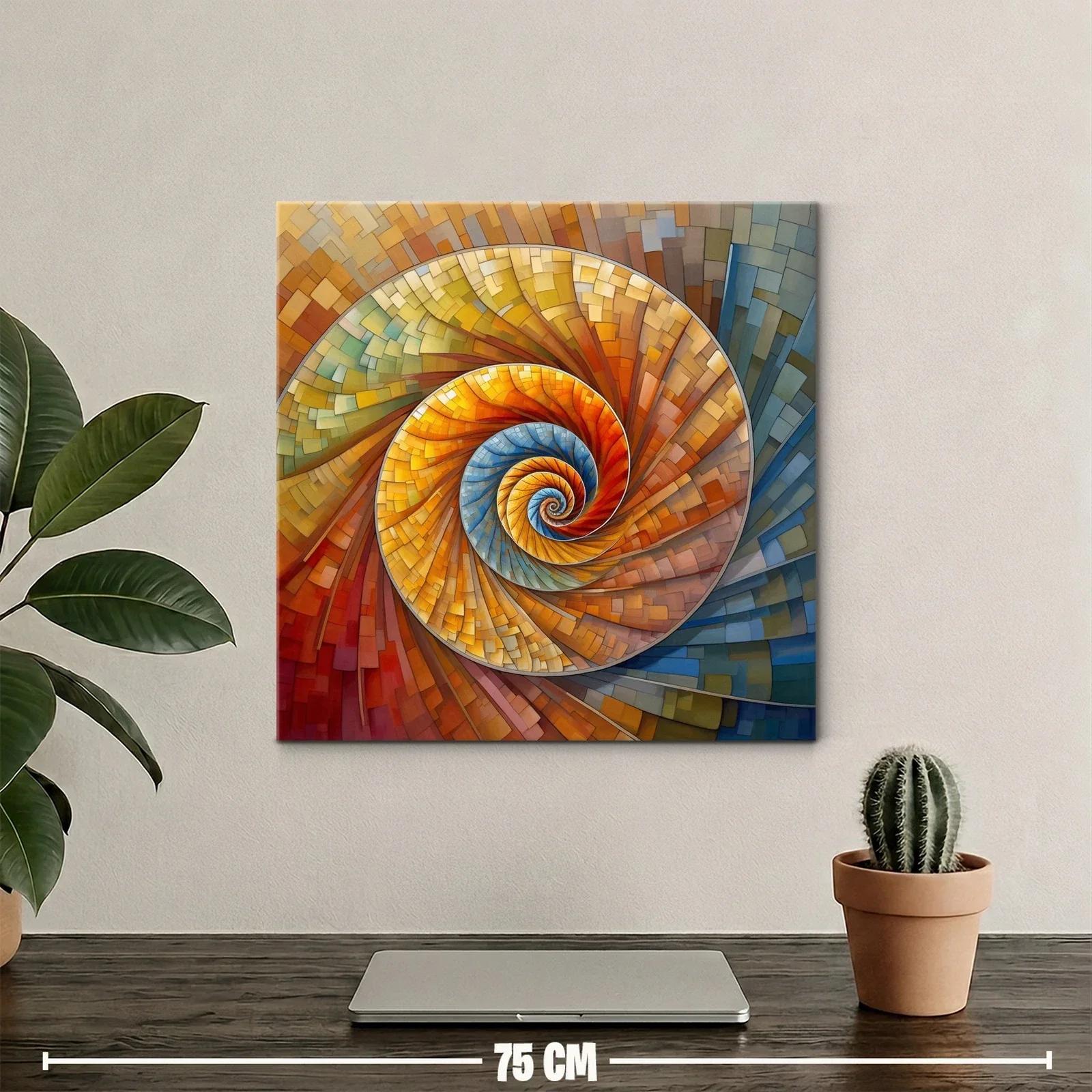 Espiral abstracta en cálidos tonos terrosos y azules suaves — miniatura 2