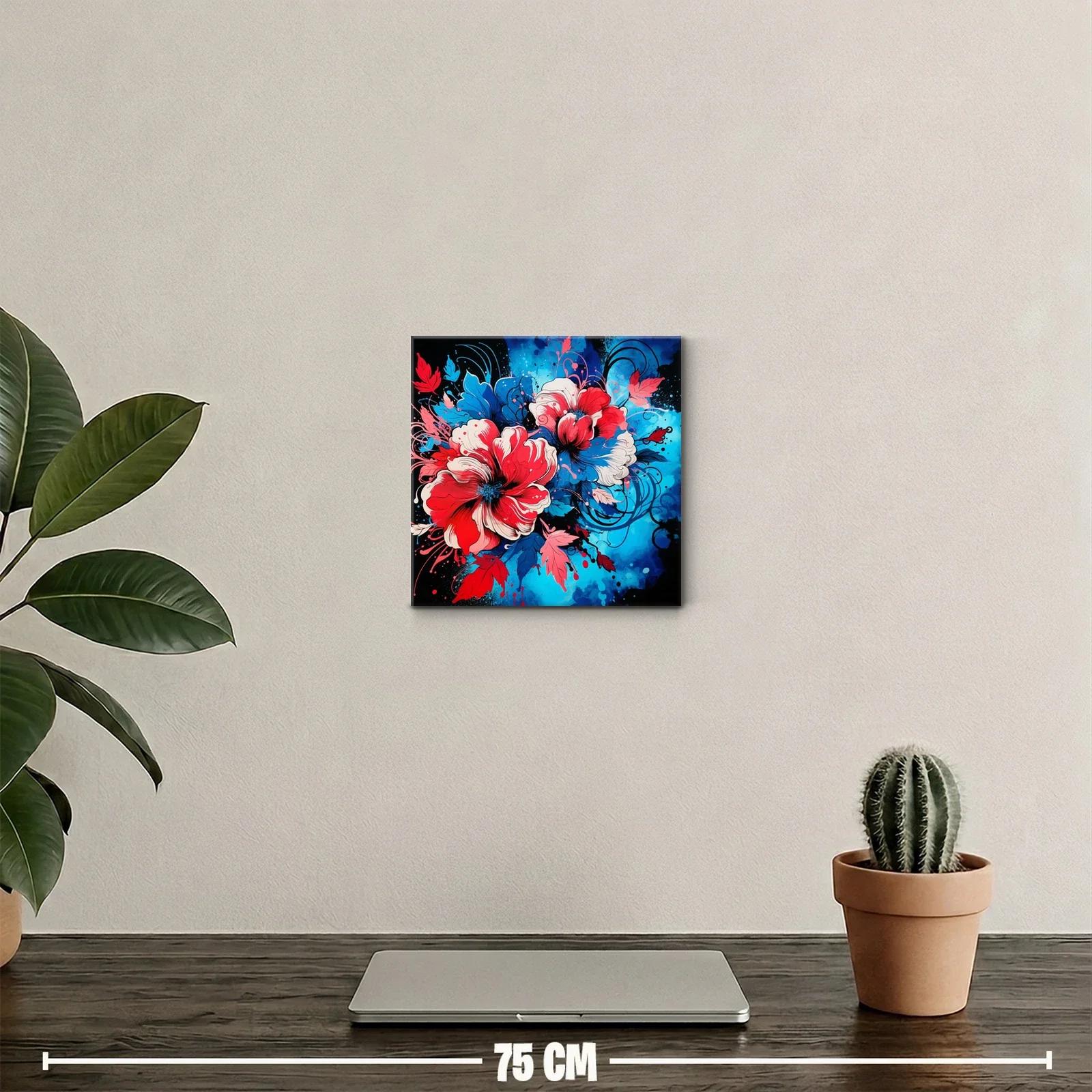 Floración vibrante en tonos rojos y azules contrastantes — miniatura 2