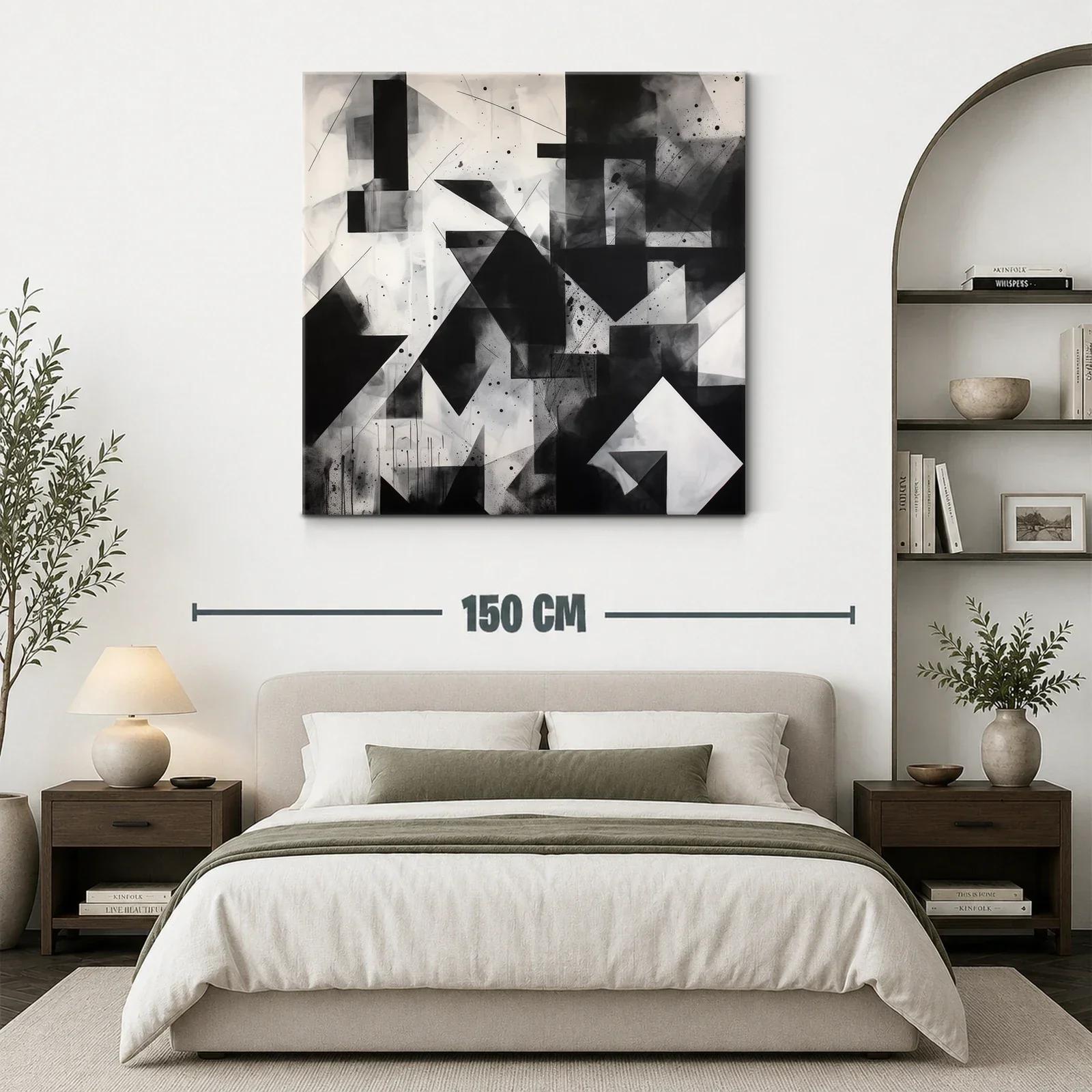 Composición abstracta en blanco y negro geométrica y moderna — miniatura 3