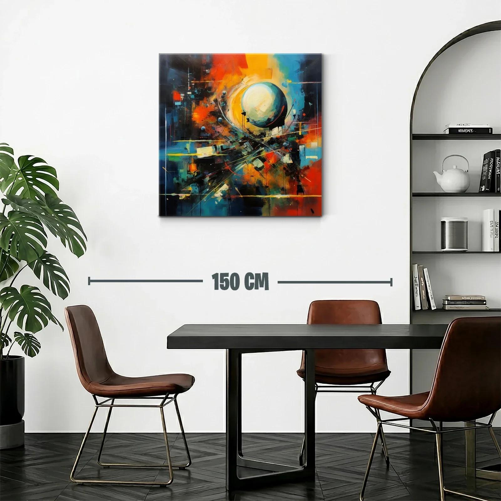 Composición vibrante con esfera luminosa y contrastes intensos — miniatura 2