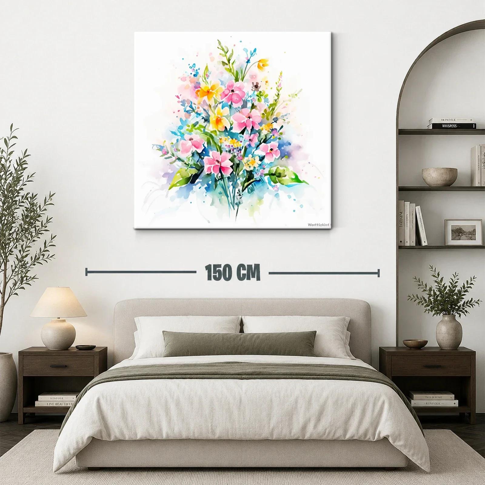 Bello ramo floral en acuarela con tonos pastel brillantes — miniatura 3
