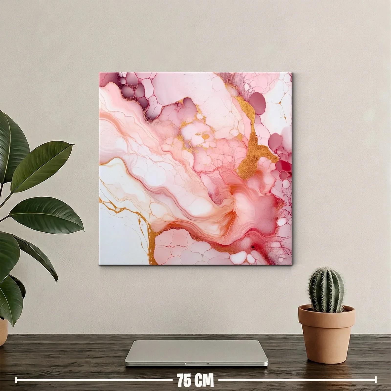 Abstracto fluido en tonos rosa con detalles dorados — miniatura 2