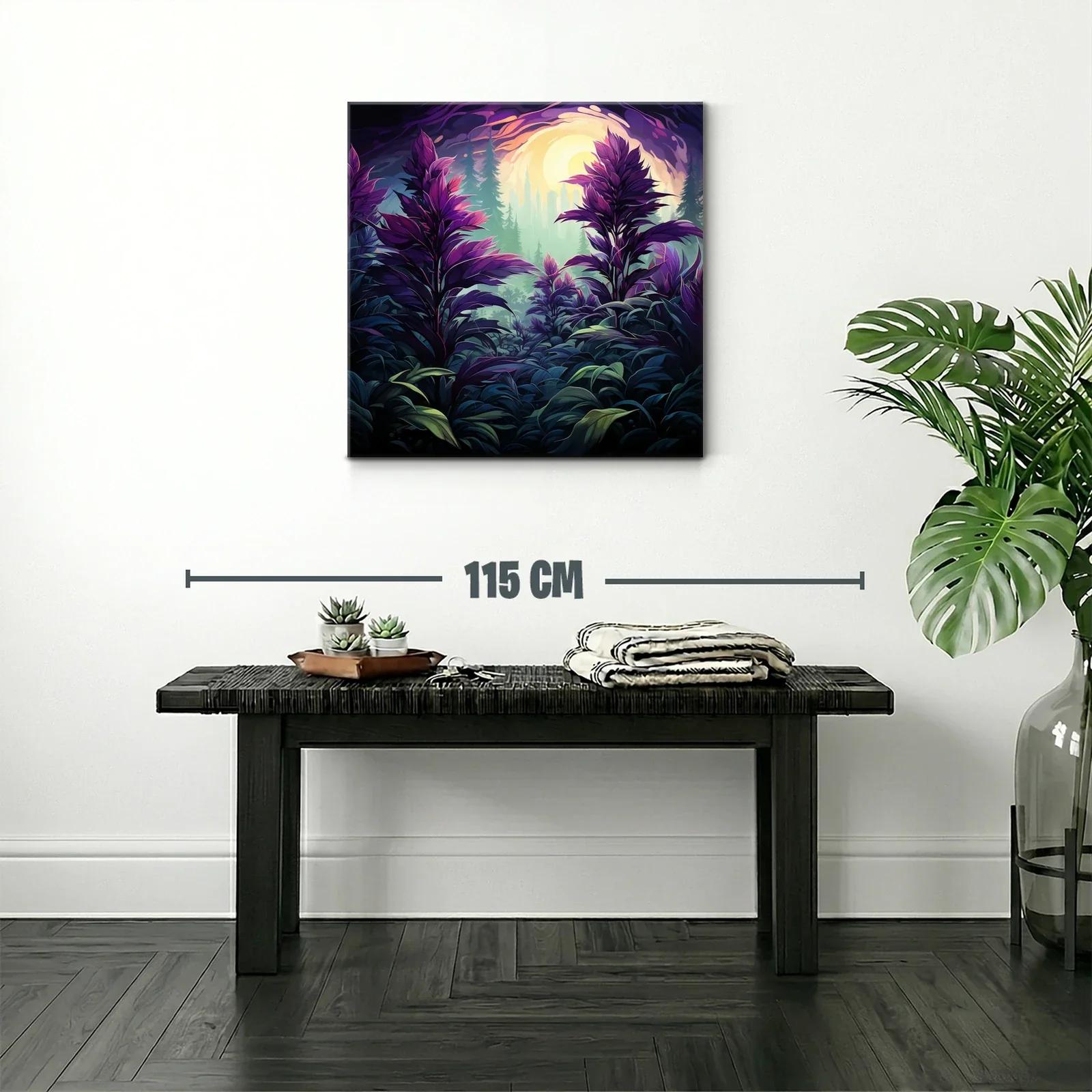 Paisaje onírico de hojas violetas y luz resplandeciente — miniatura 2