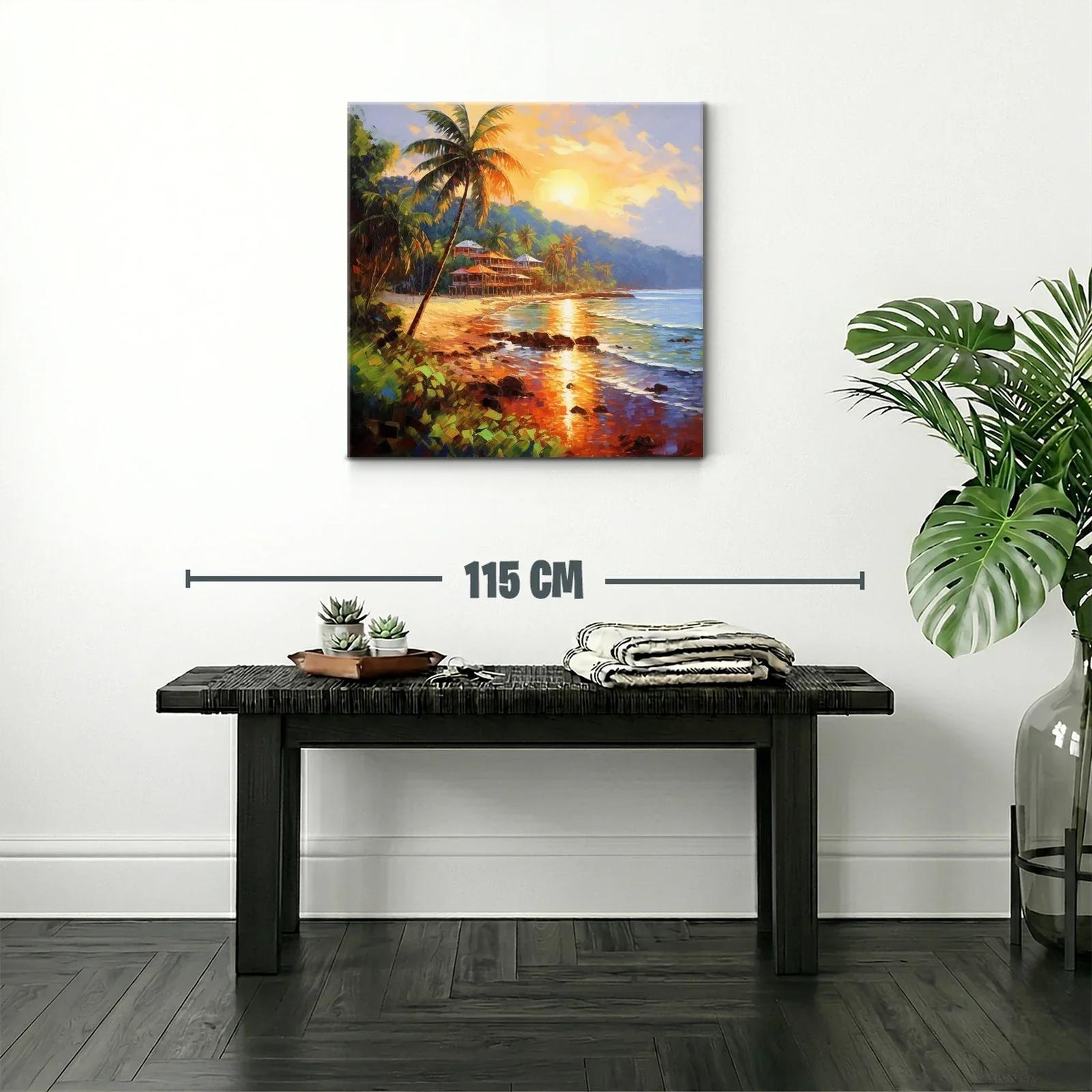 Atardecer tropical con palmeras y playa serena — miniatura 2