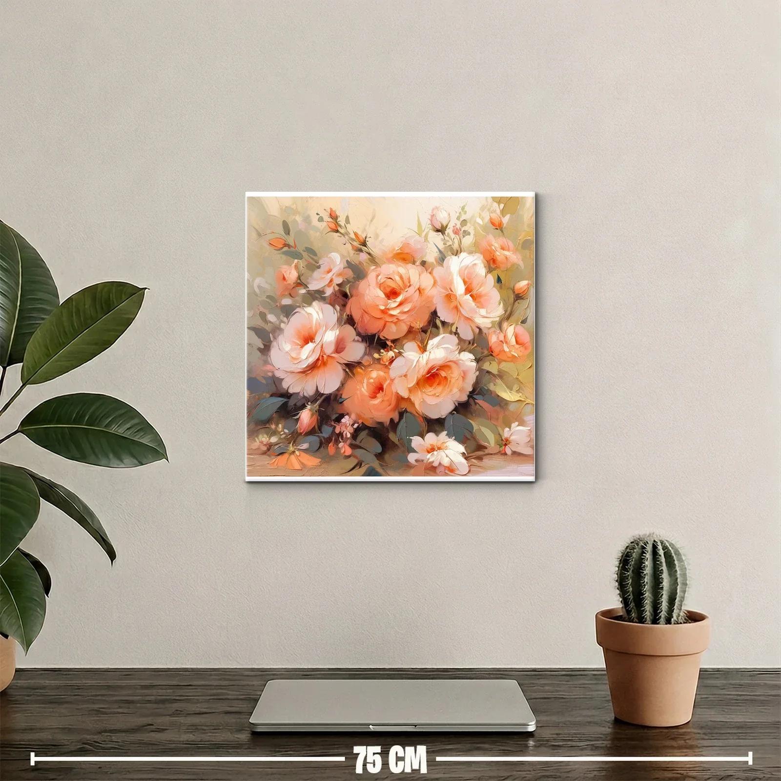 Ramo delicado de rosas en tonos melocotón y beige — miniatura 2